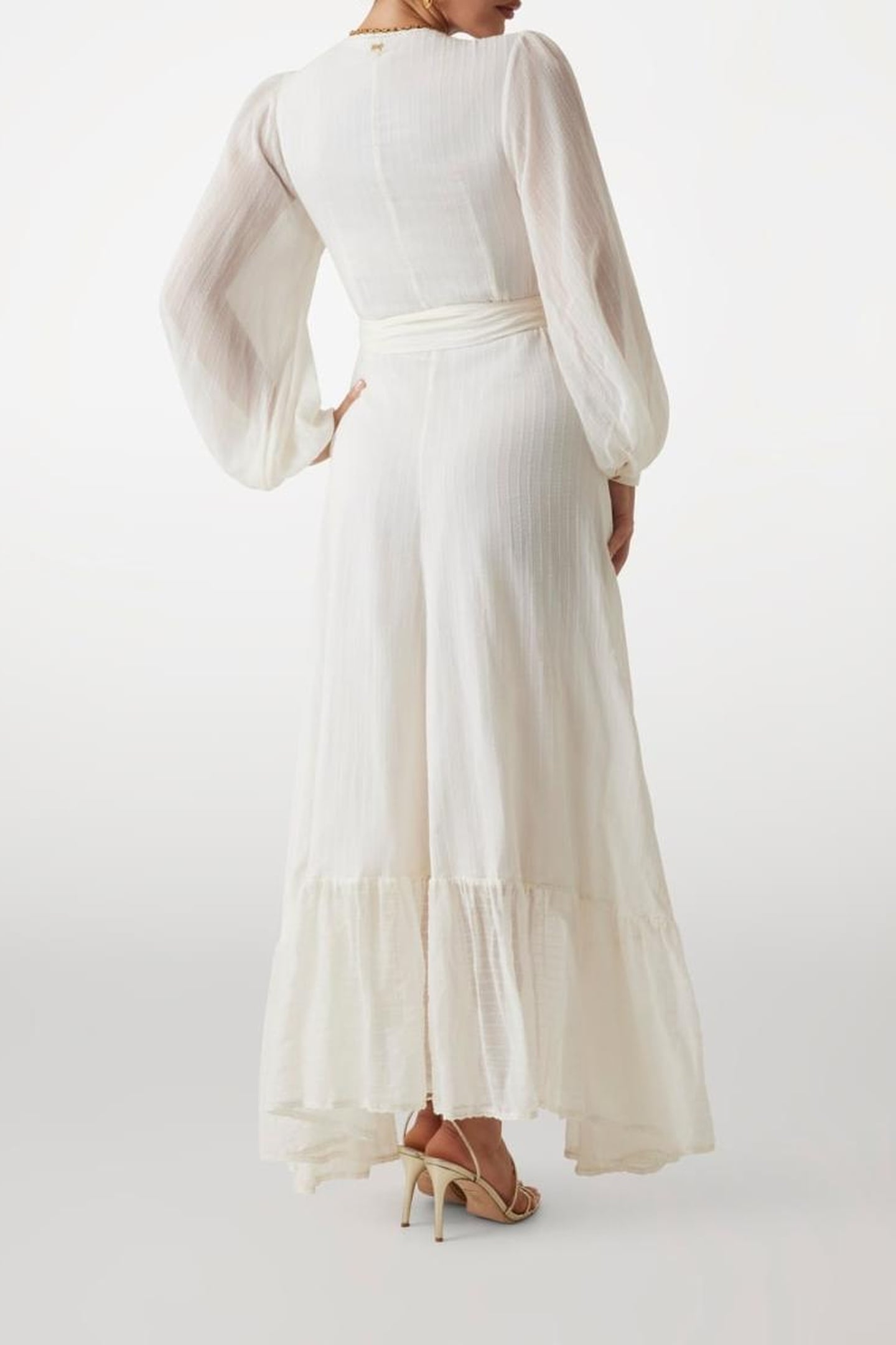 MARCIANO BY GUESS ELSA WRAP FLARE DRESS SANDY SHORE 2