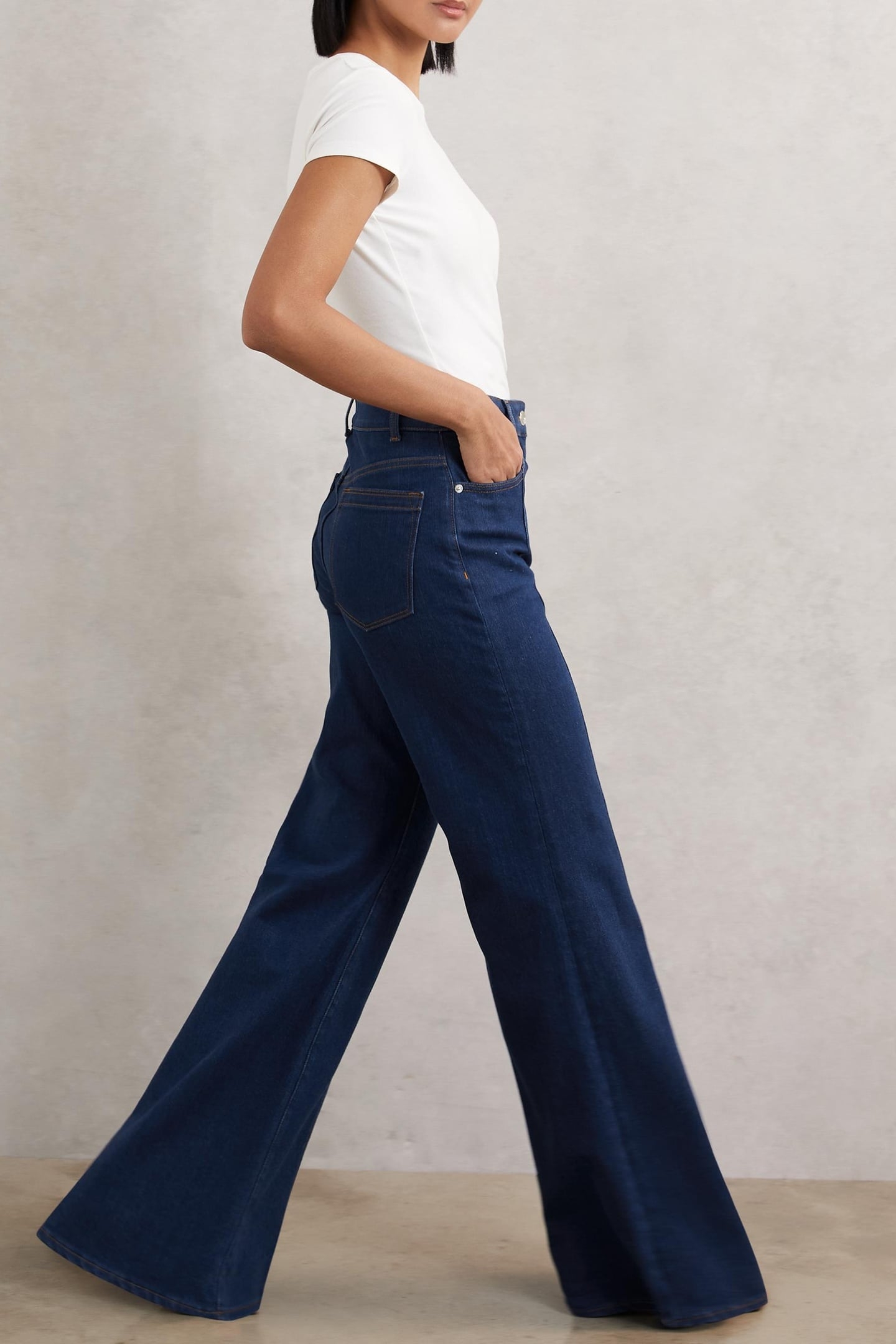 FLARE PIN STITCH JEAN BLUE 3