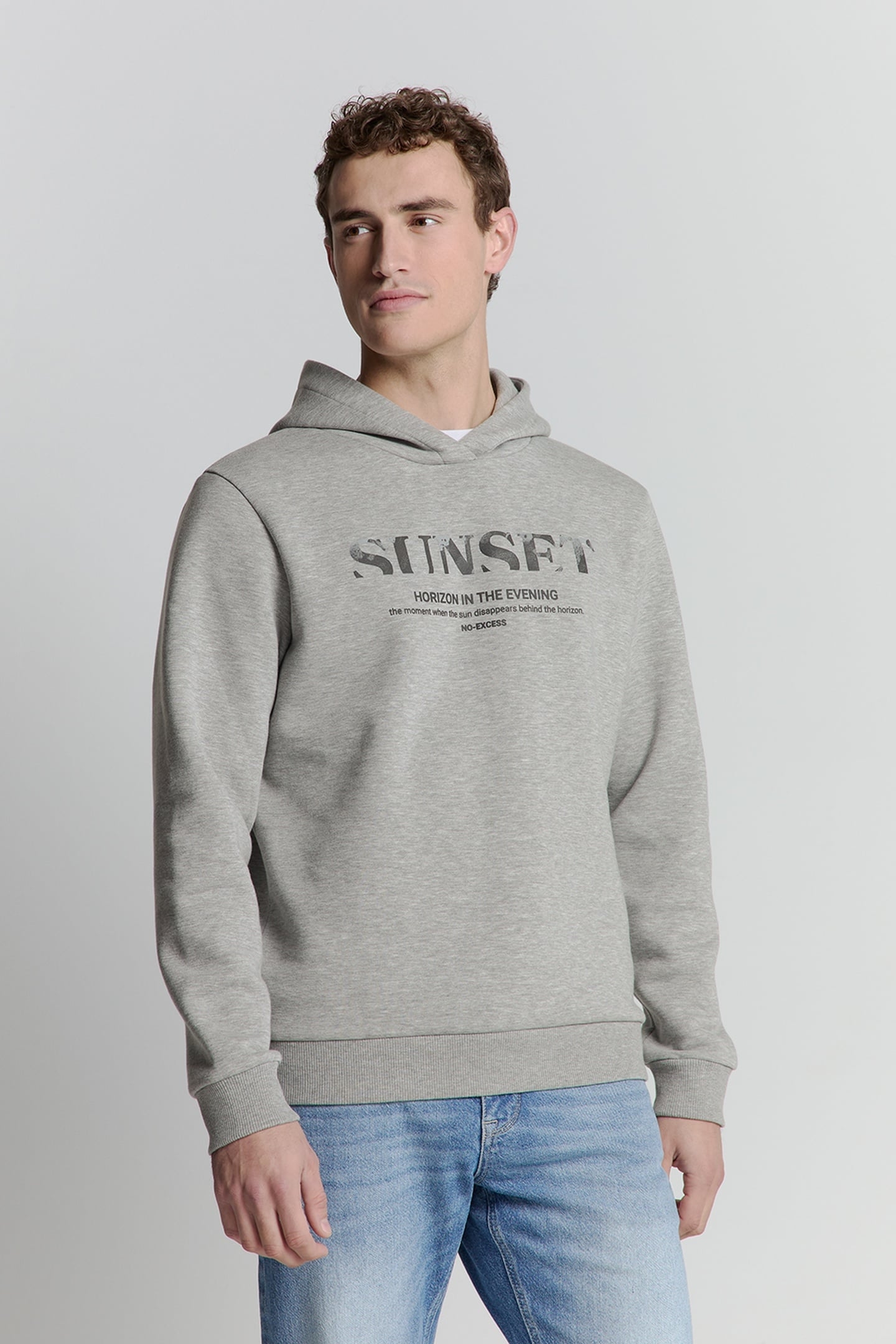 SWEATER HOODED GREY MELANGE 1