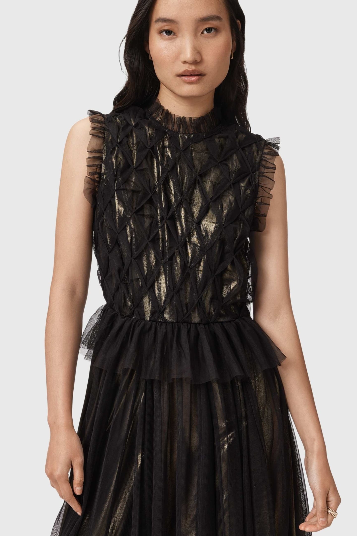 LOLA TULLE DRESS METALLIC GOLD 5