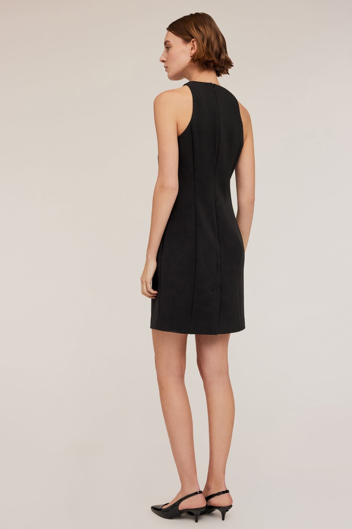 CREPE FABRIC MINI DRESS BLACK 2