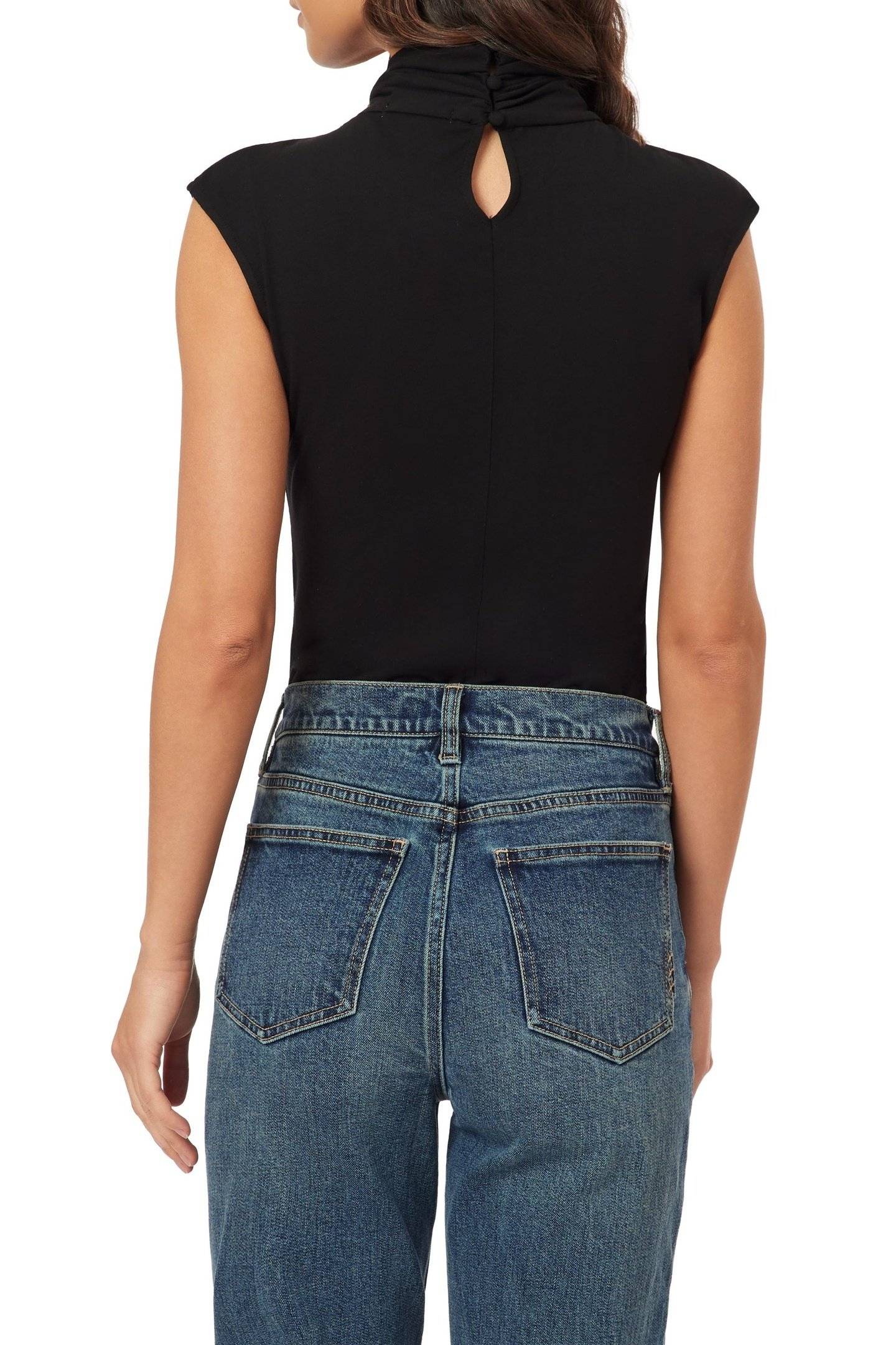 DRAPED NECK TOP BLACK NIGHT 5