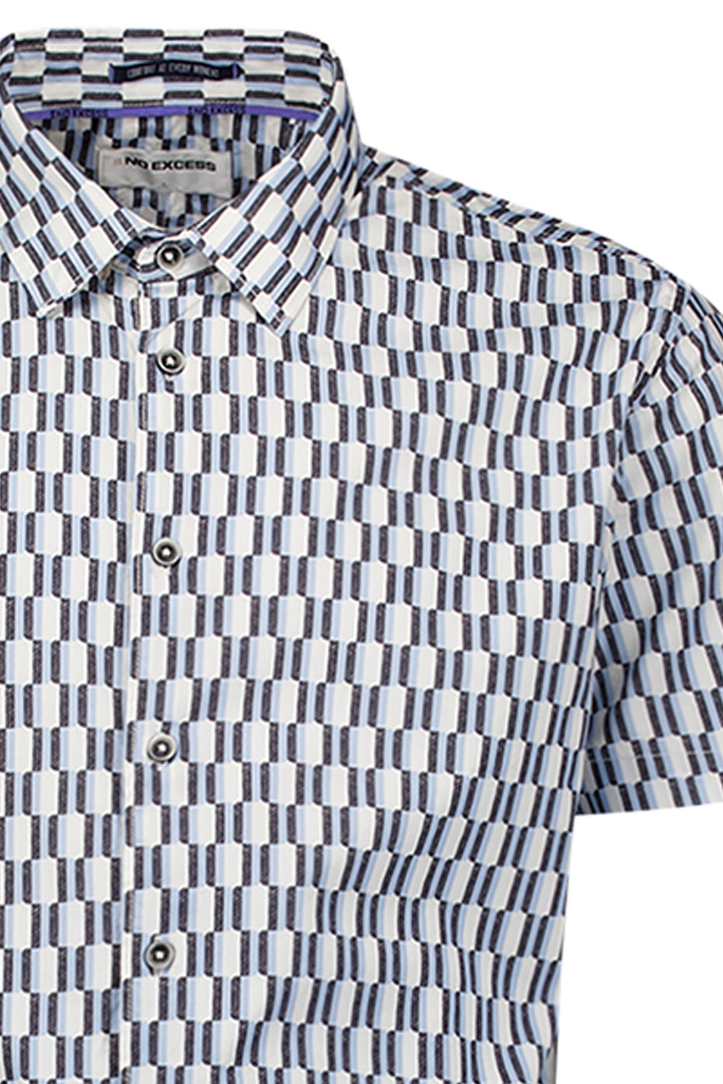 SHIRT SHORT SLEEVE STRETCH ALLOVER PRINTED BLUE 3