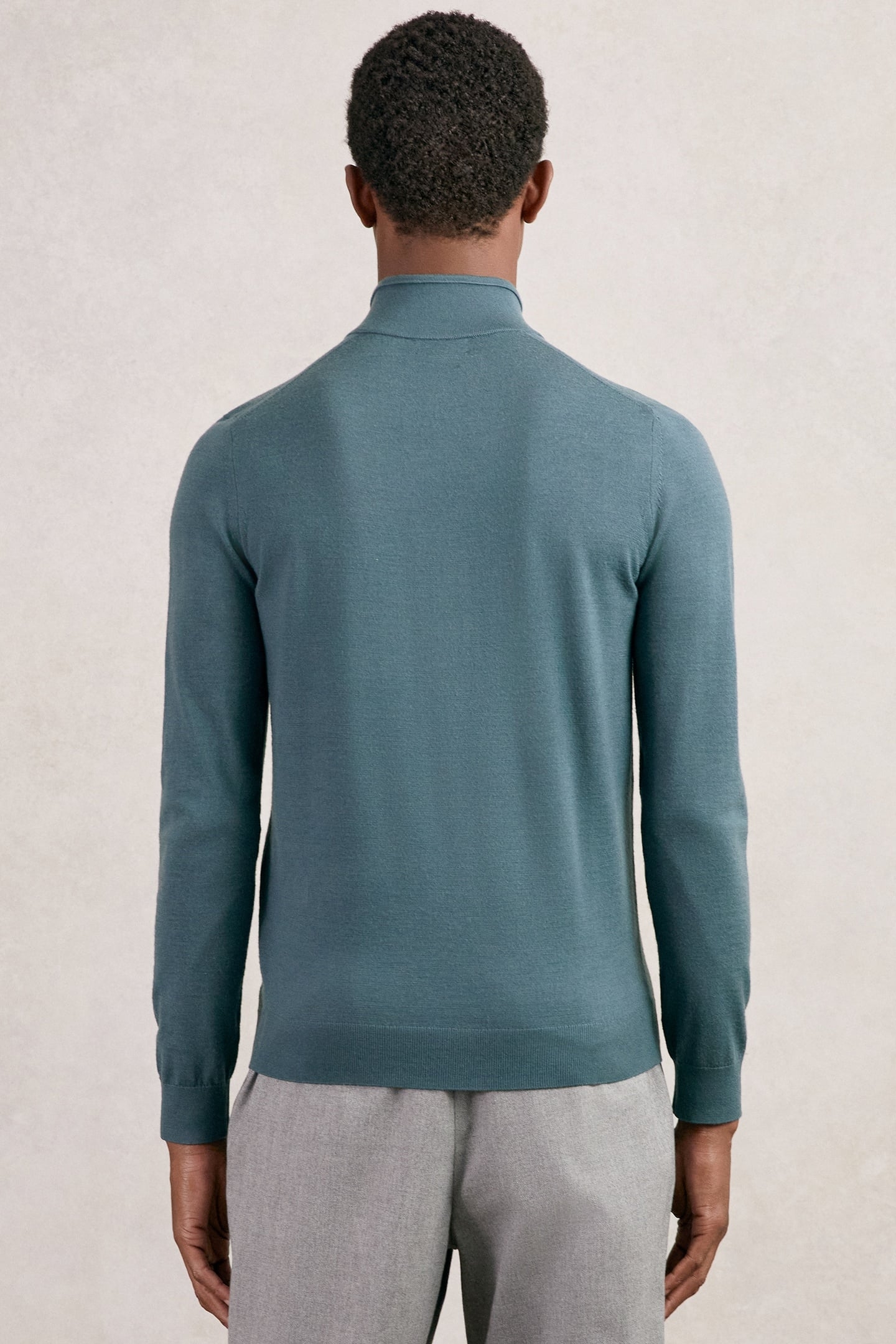 LS HALF ZIP FUNNEL MERINO WOOL JUMPER ORION BLUE 3