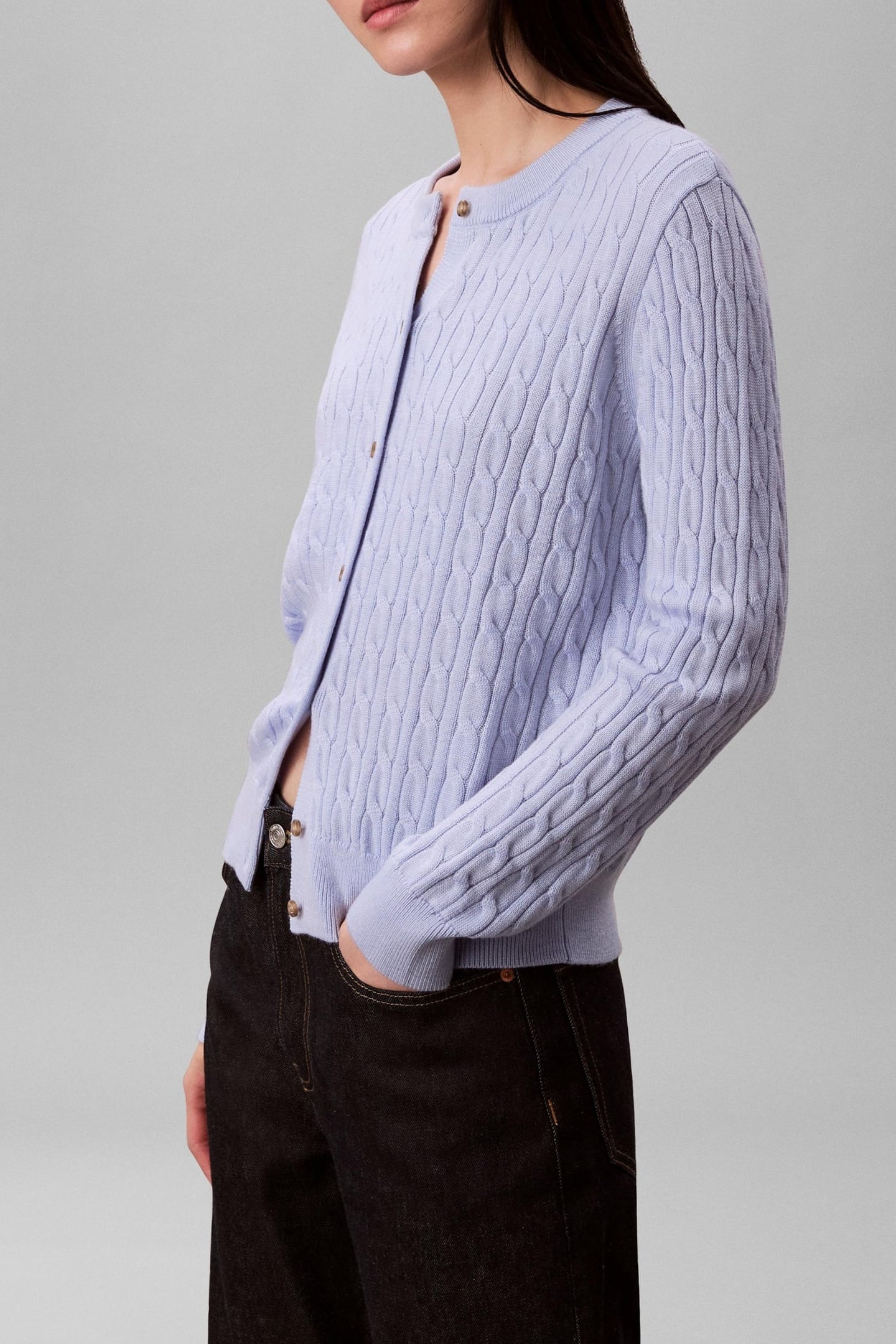 WOOL CABLE CREWNECK CASUAL BLUE 2