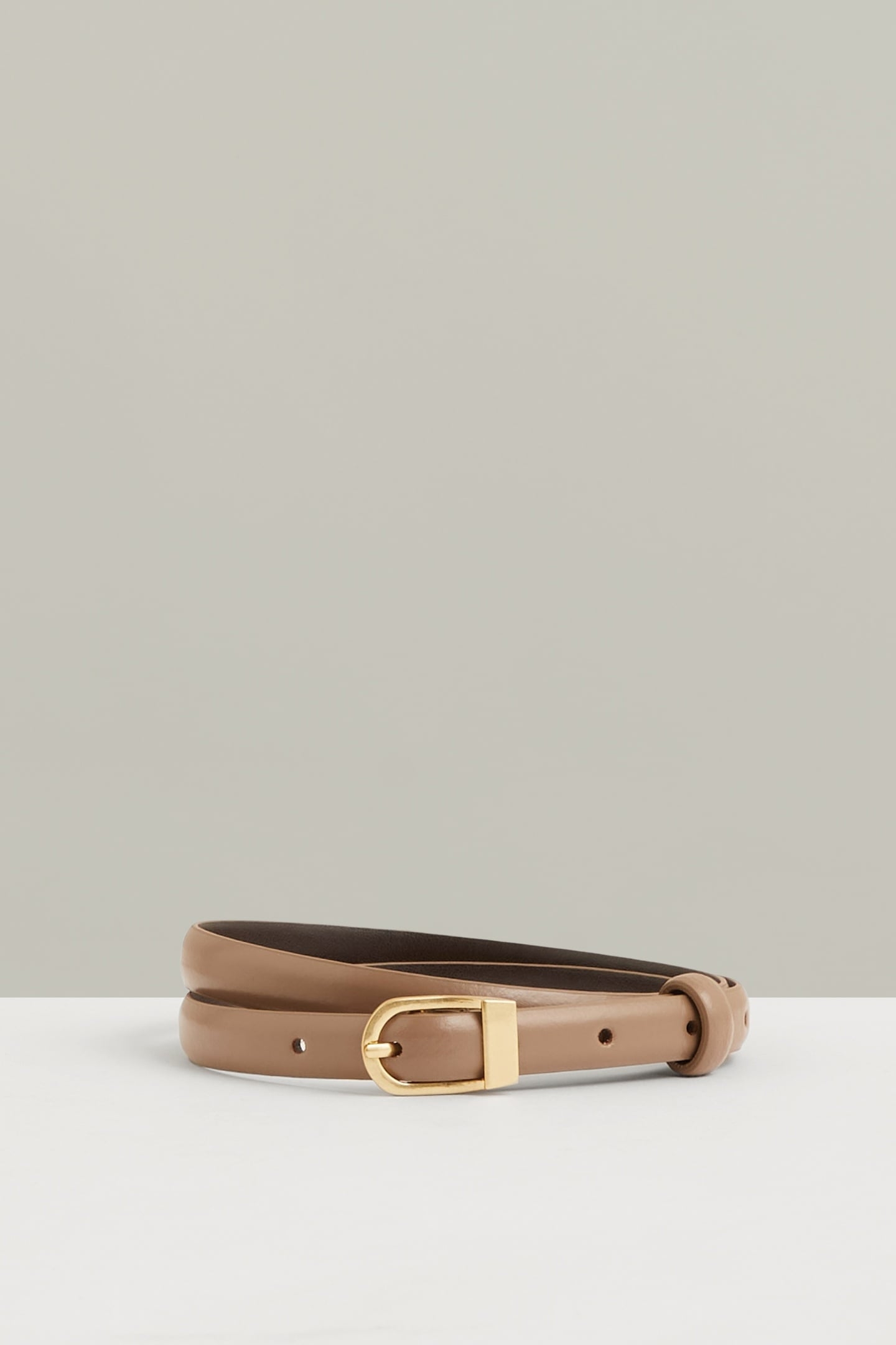 MINI BUCKLE BELT TAUPE 1