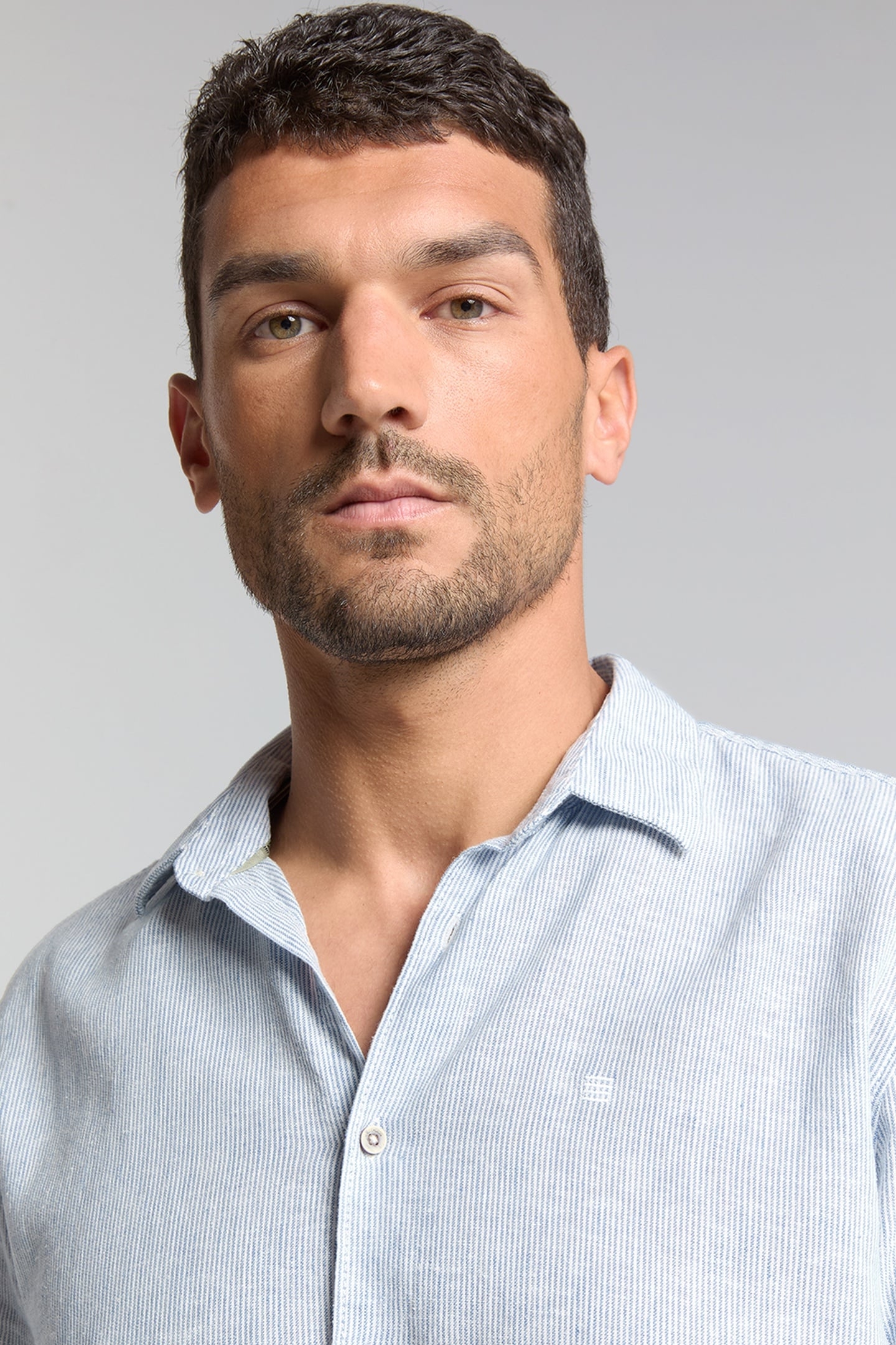 SHIRT VERTICAL SMALL STRIPES WITH LINEN CLOUD 4