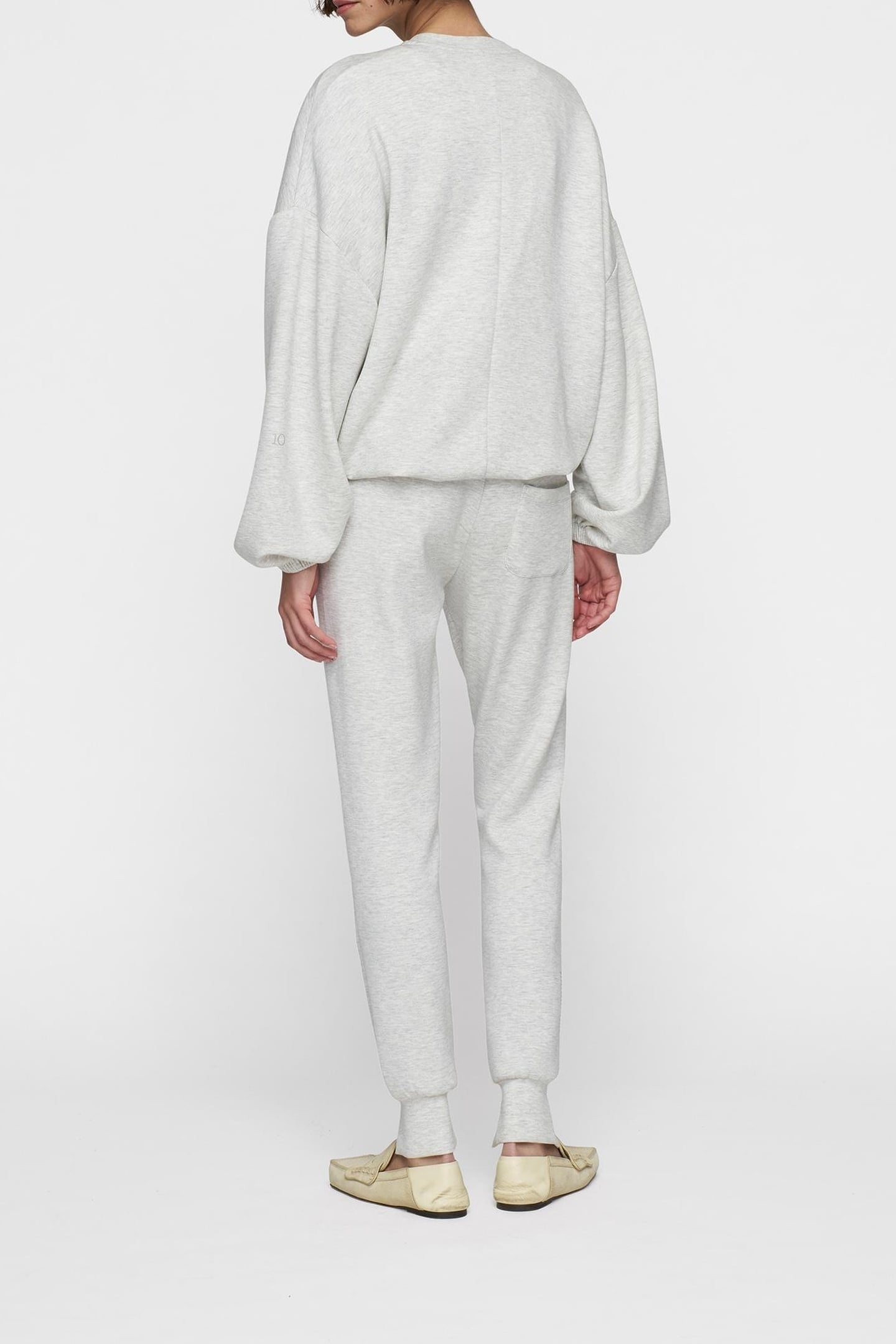 SOFT SCUBA CUFF JOGGER WHITE GREY MELEE 5