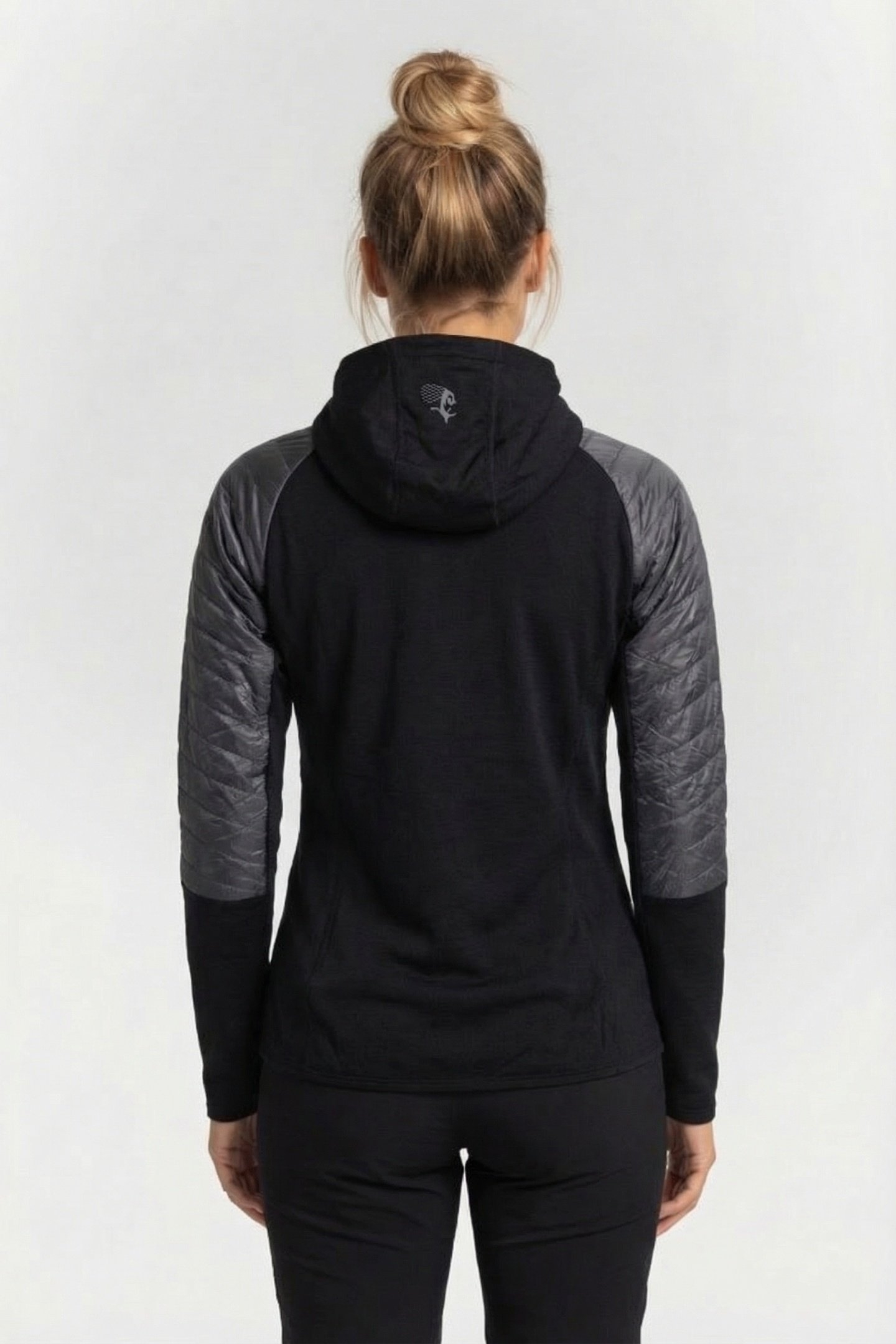 CECILIE LIGHT INSULATED HYBRID JACKET SOLID DARK GREY/BLACK 2