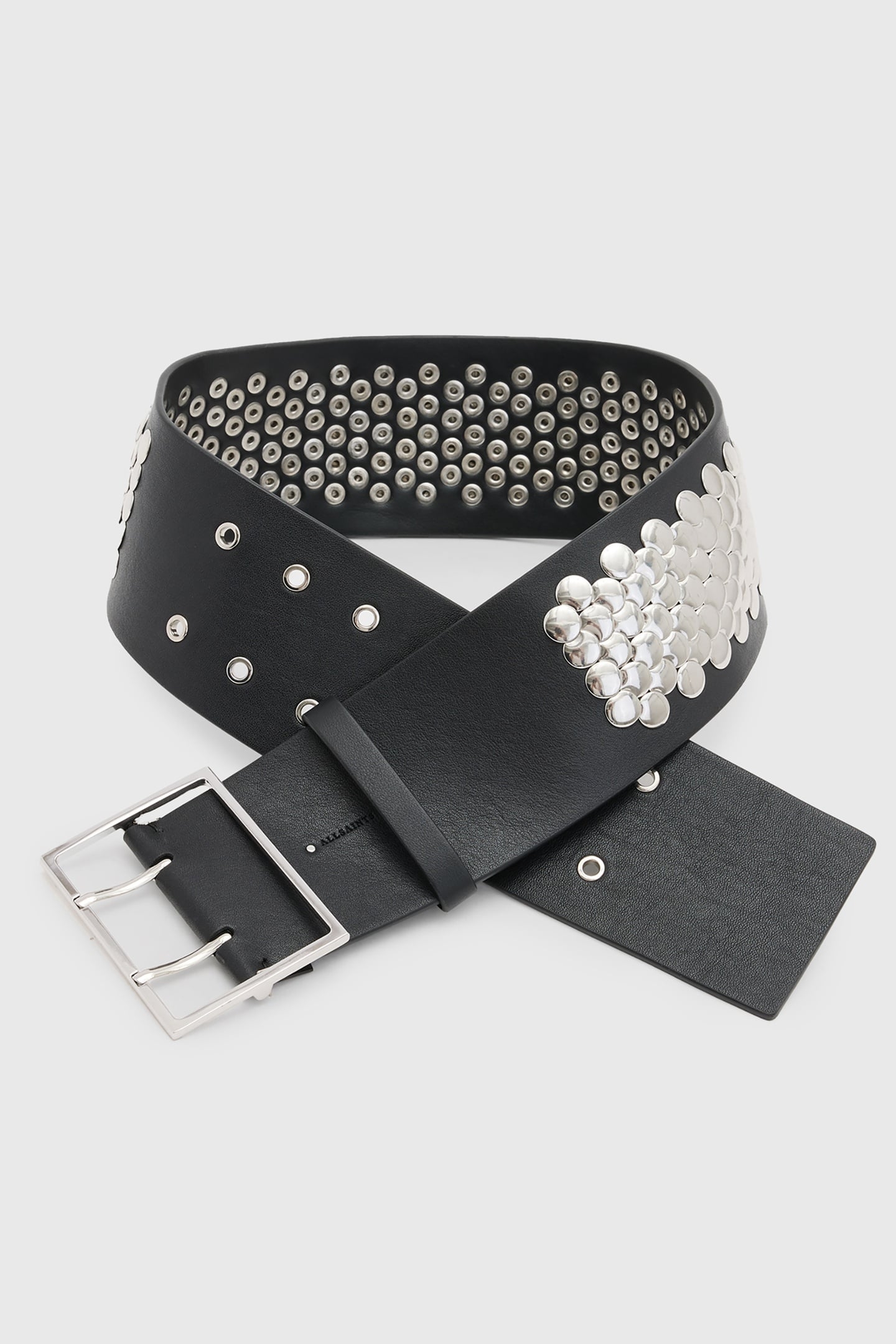 MEREDITH WIDE BELT BLACK/SHINY NICKEL 3