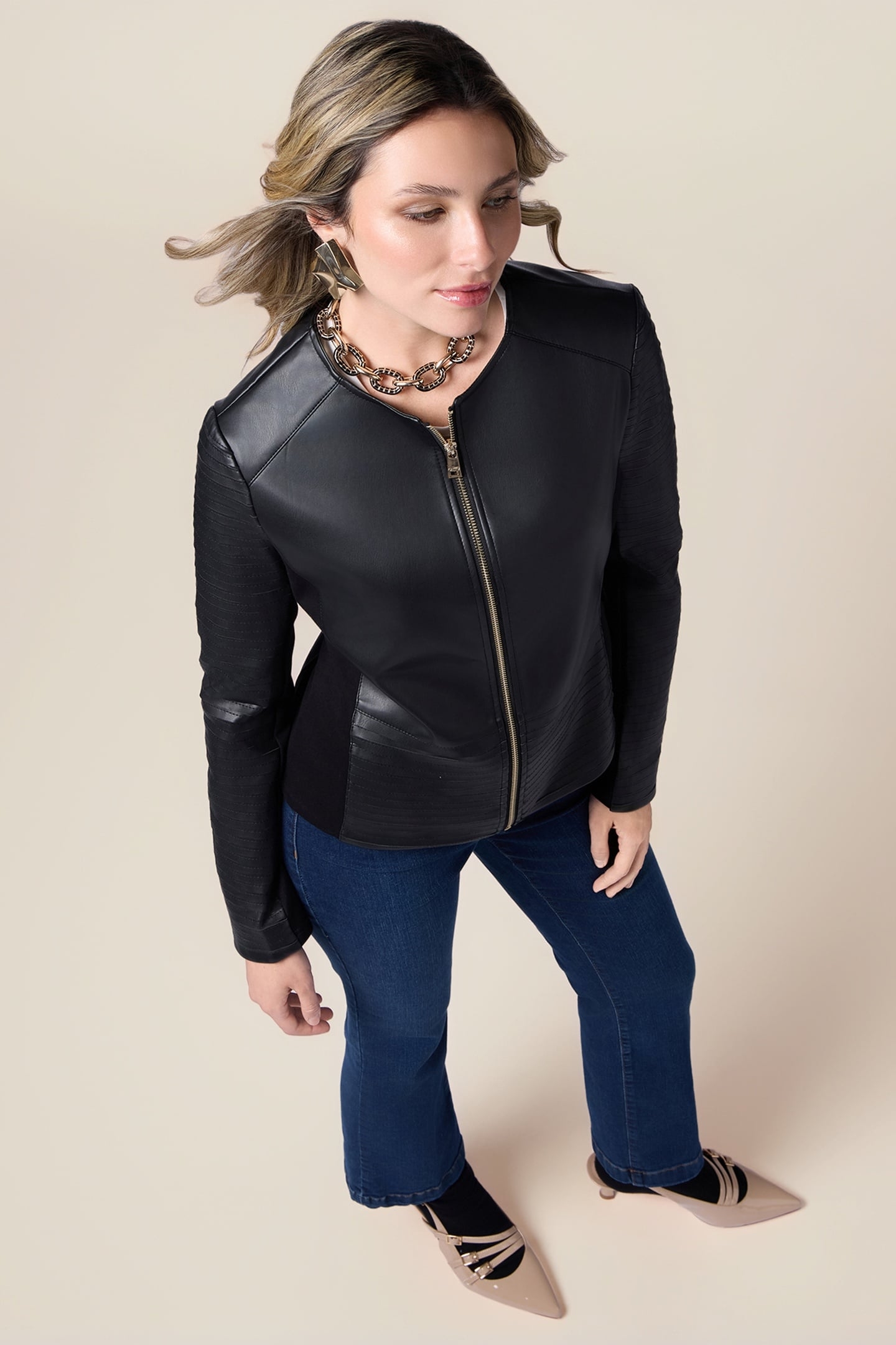 COMBINED JACKET WITH LASER CUTS BLACK 1