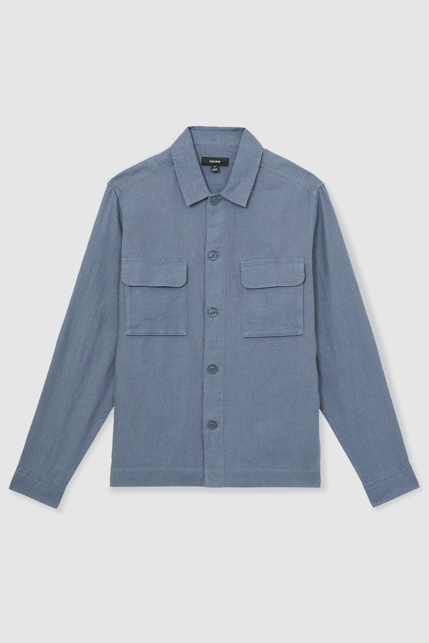 LS LINEN TWIN POCKET OVERSHIRT AIRFORCE BLUE 3