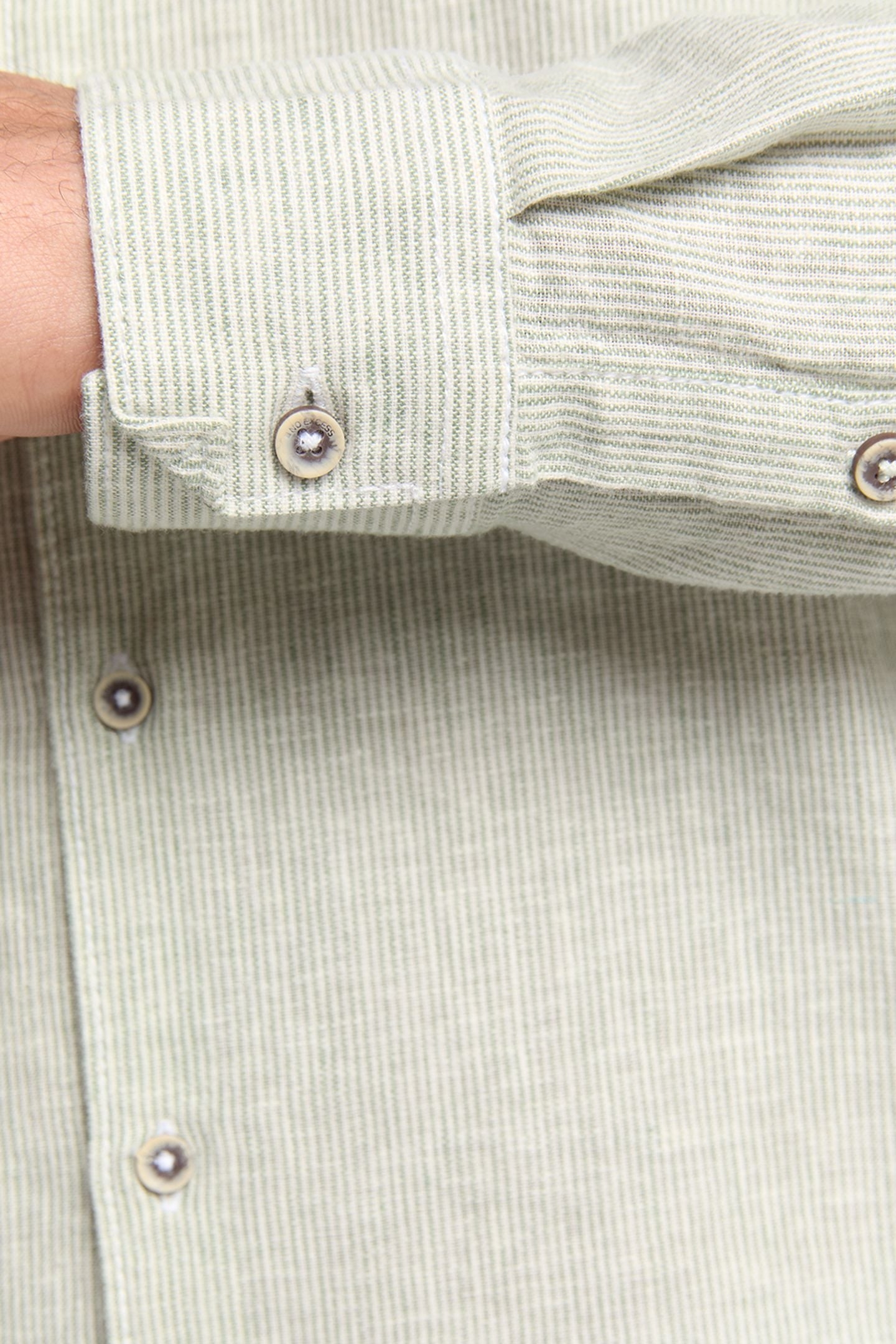 SHIRT VERTICAL SMALL STRIPES WITH LINEN GREEN 7