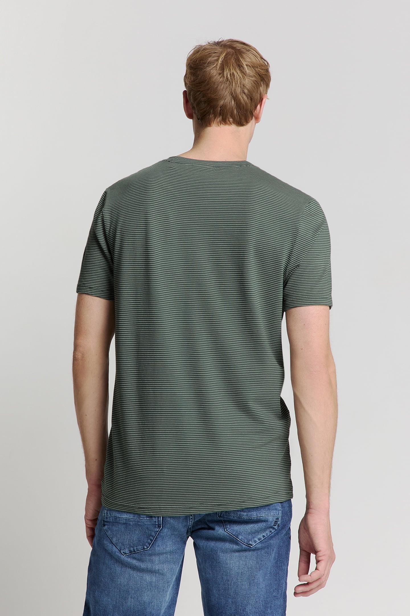 T-SHIRT CREWNECK STRIPES DARK STEEL 2