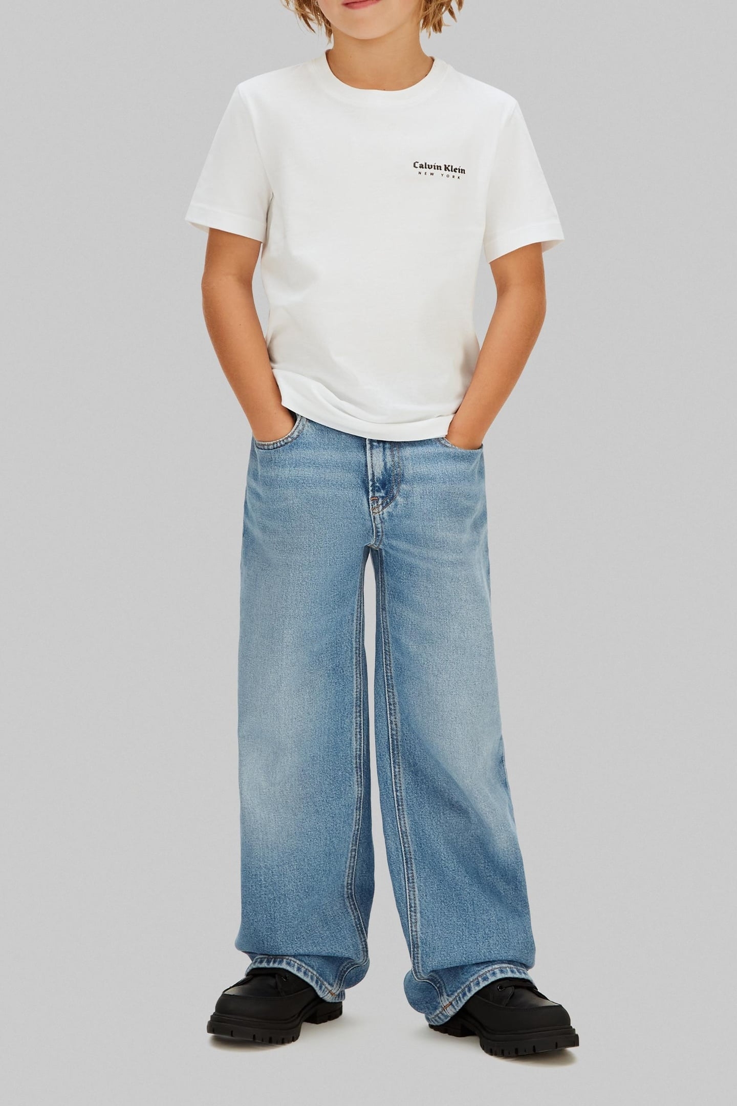 BOYS MINIMAL LOGO S/S T-SHIRT BRIGHT WHITE 1