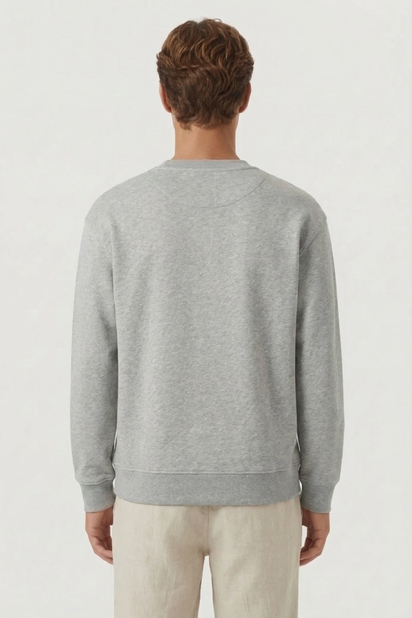 CREW SWEATSHIRT T-SHIRTS GREY HEATHER MELANGE 2