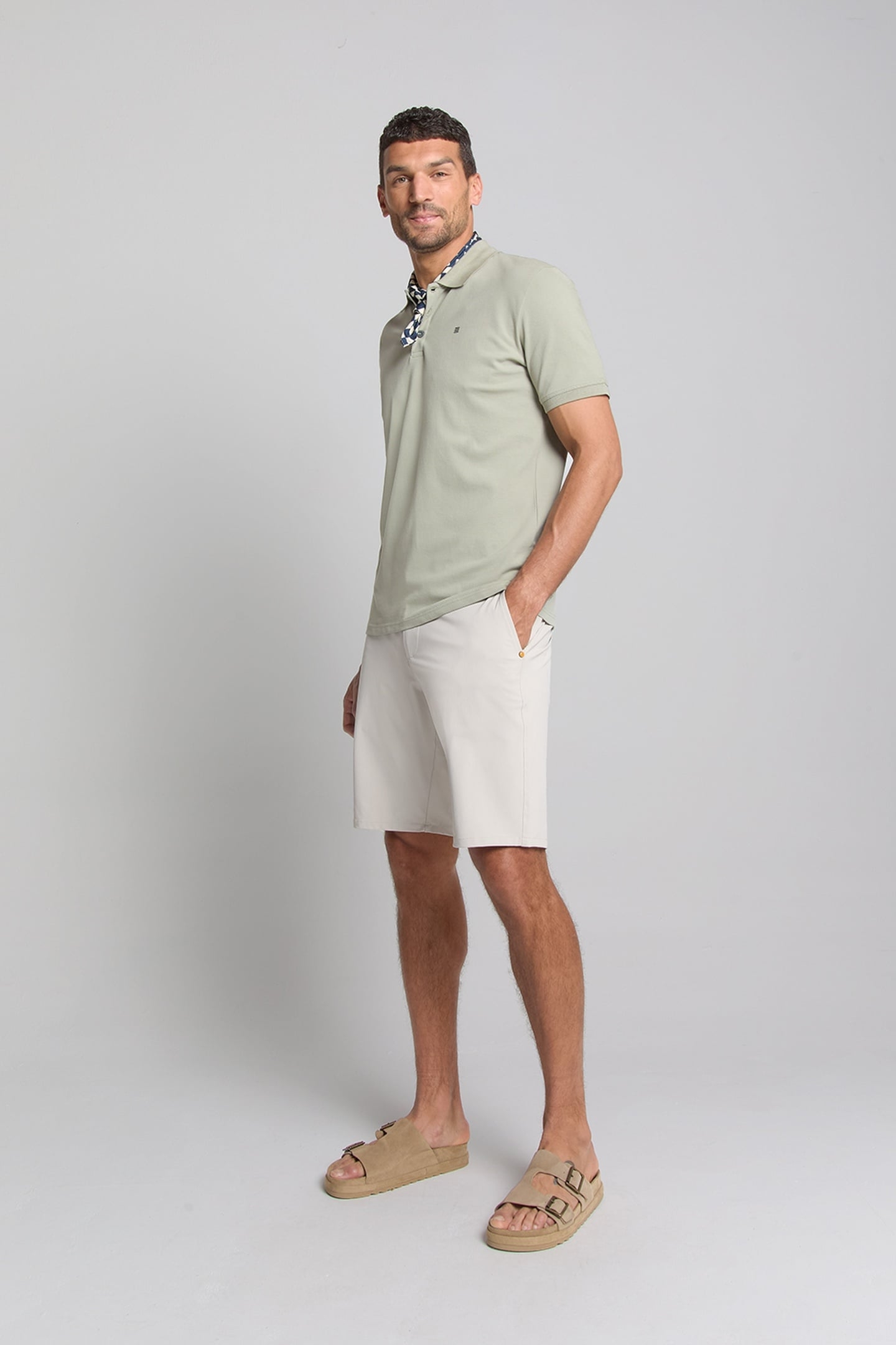 POLO PIQUE SOLID STRETCH SMOKE 1