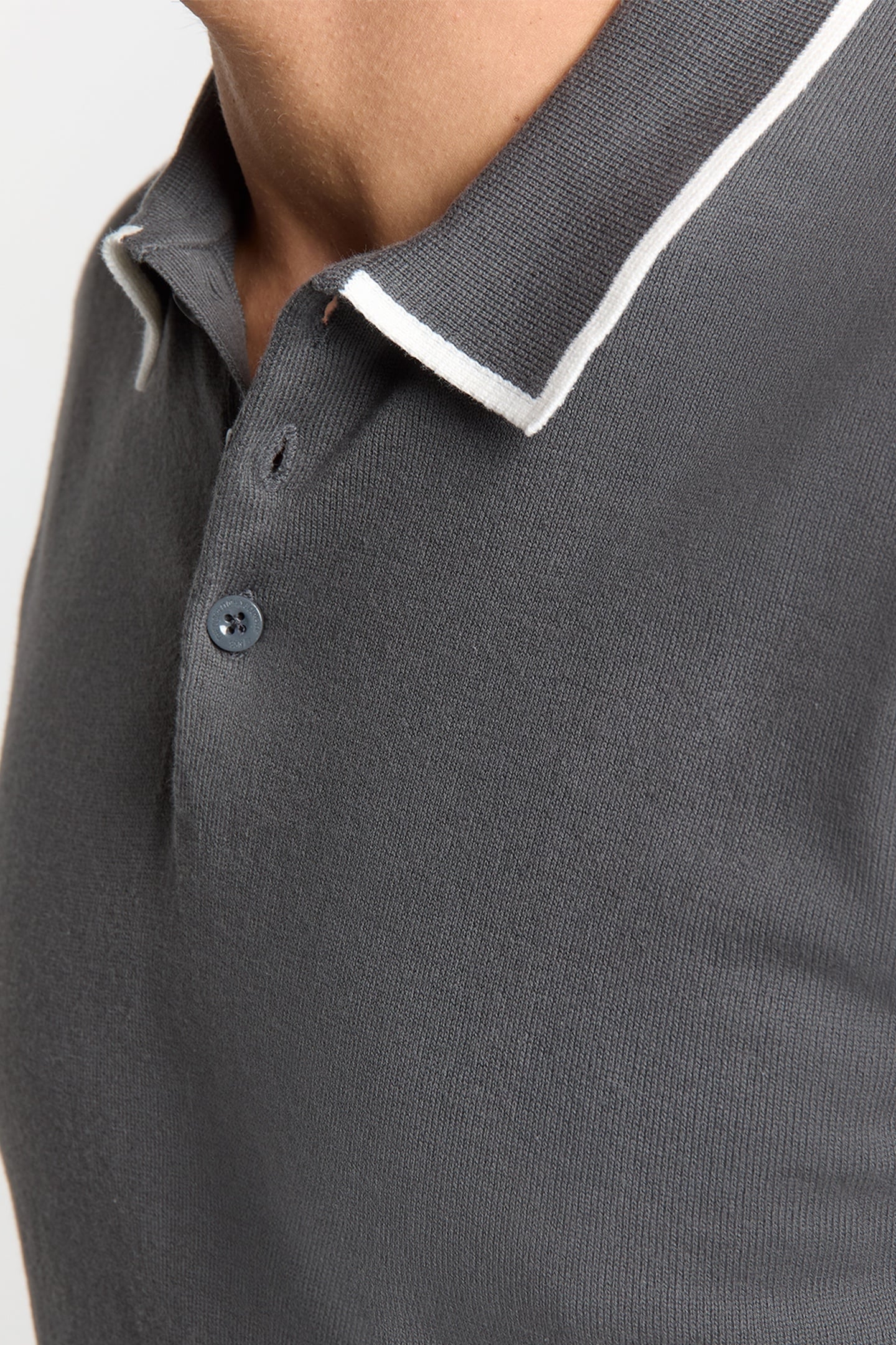PULLOVER SHORT SLEEVE POLO BUTTON SOLID DARK STEEL 6