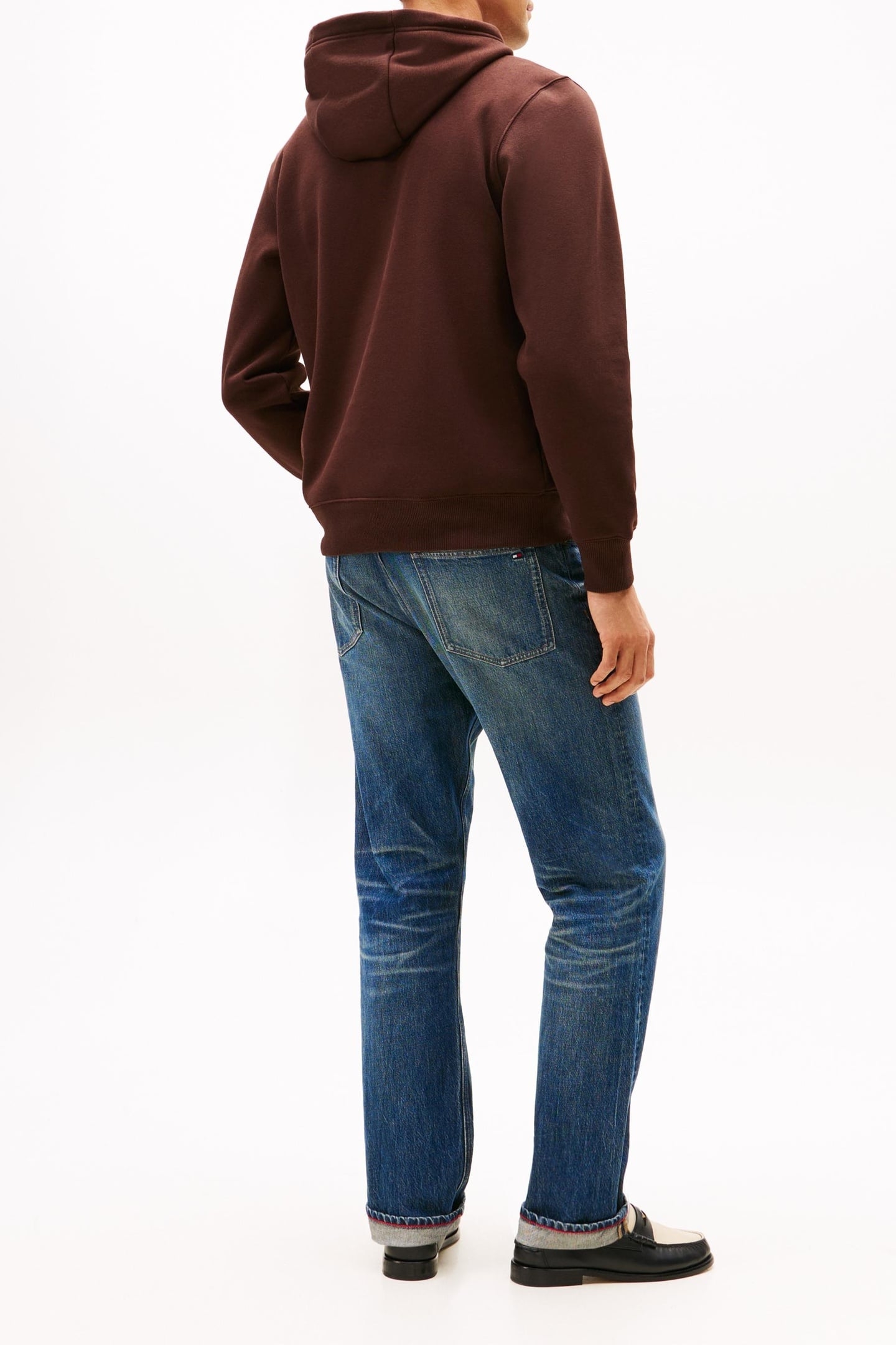 TOMMY EMBRO FLAG HOODIE CHOCOLATE 3