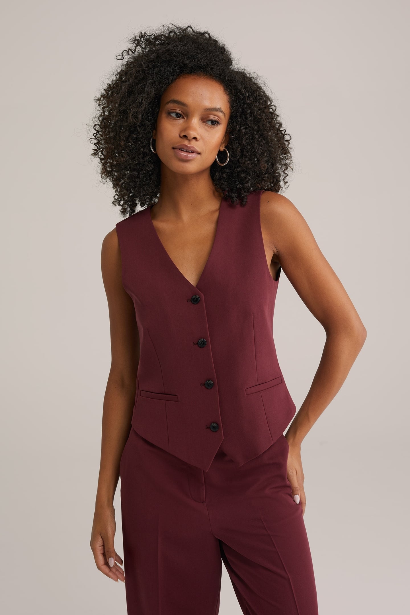 WAISTCOAT BURGUNDY RED 1