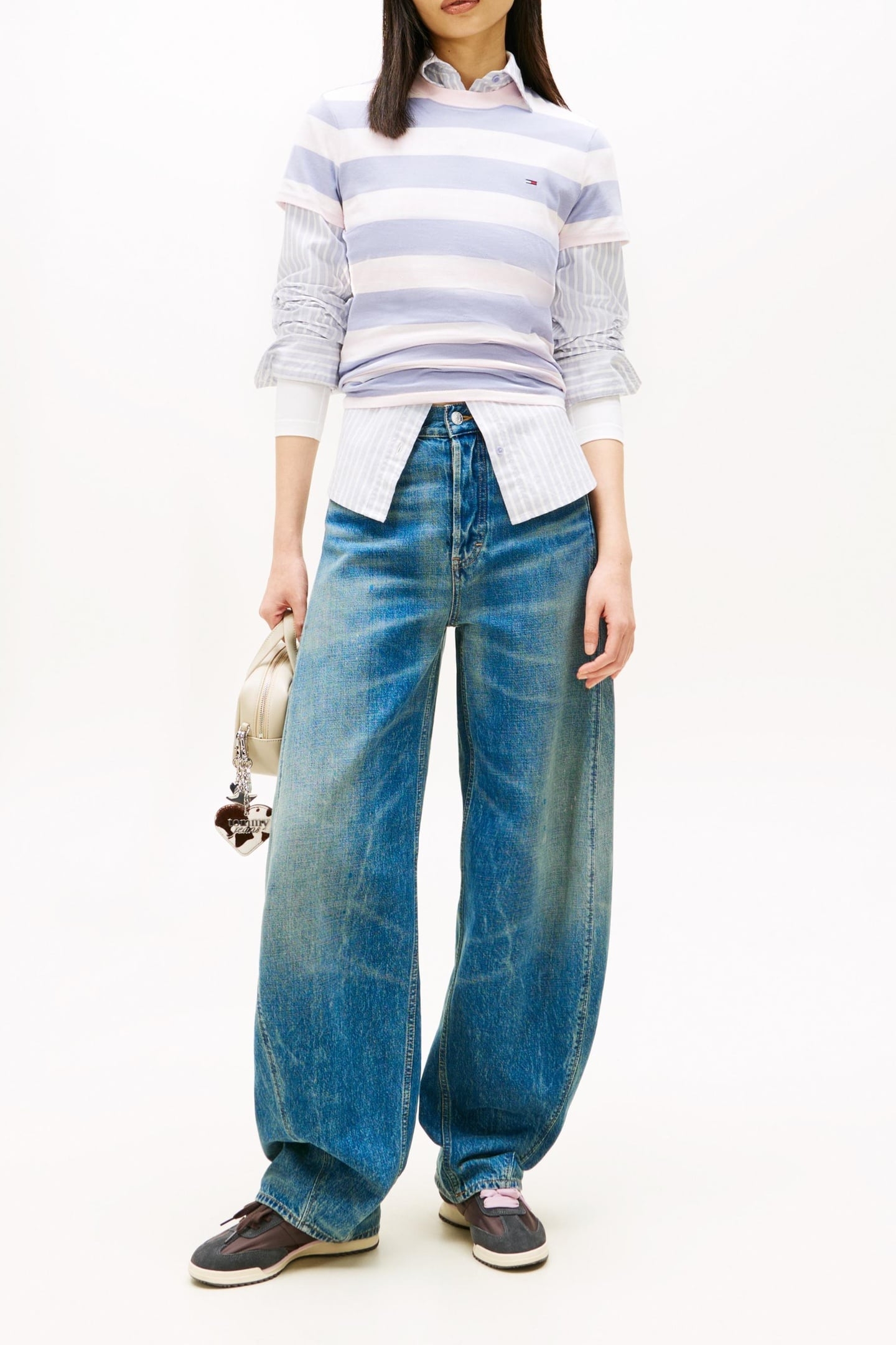 REGULAR FLAG JERSEY T-SHIRT PERIWINKLE DUST/MULTI STRIPE 5