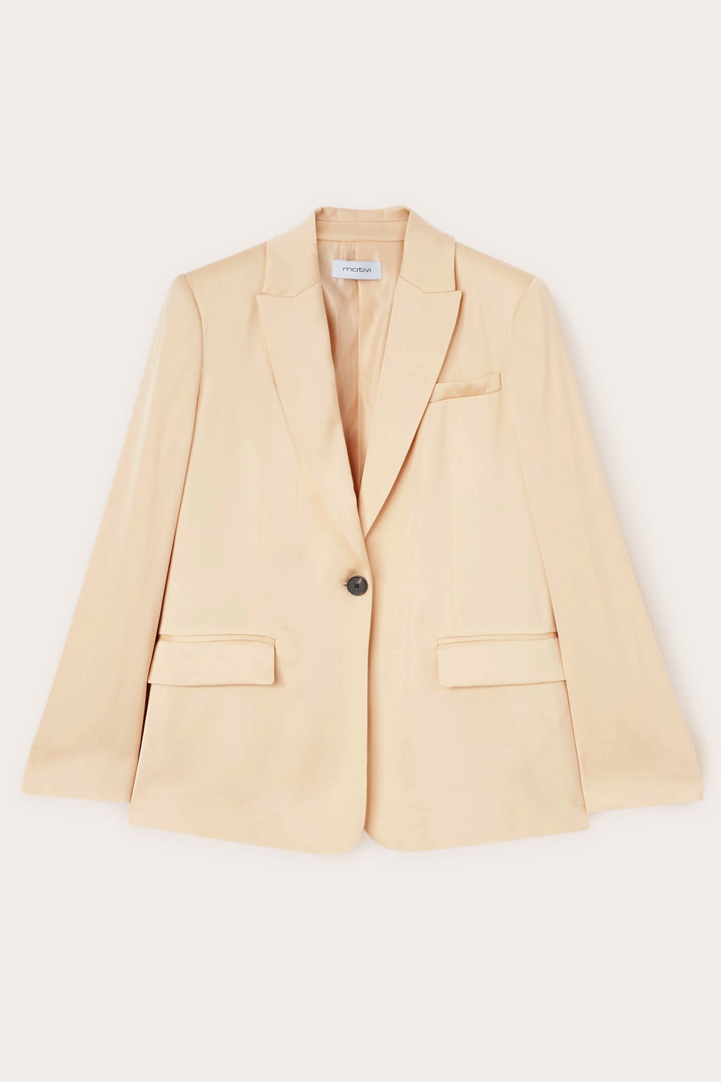 SATIN SINGLE-BREASTED BLAZER BEIGE 4