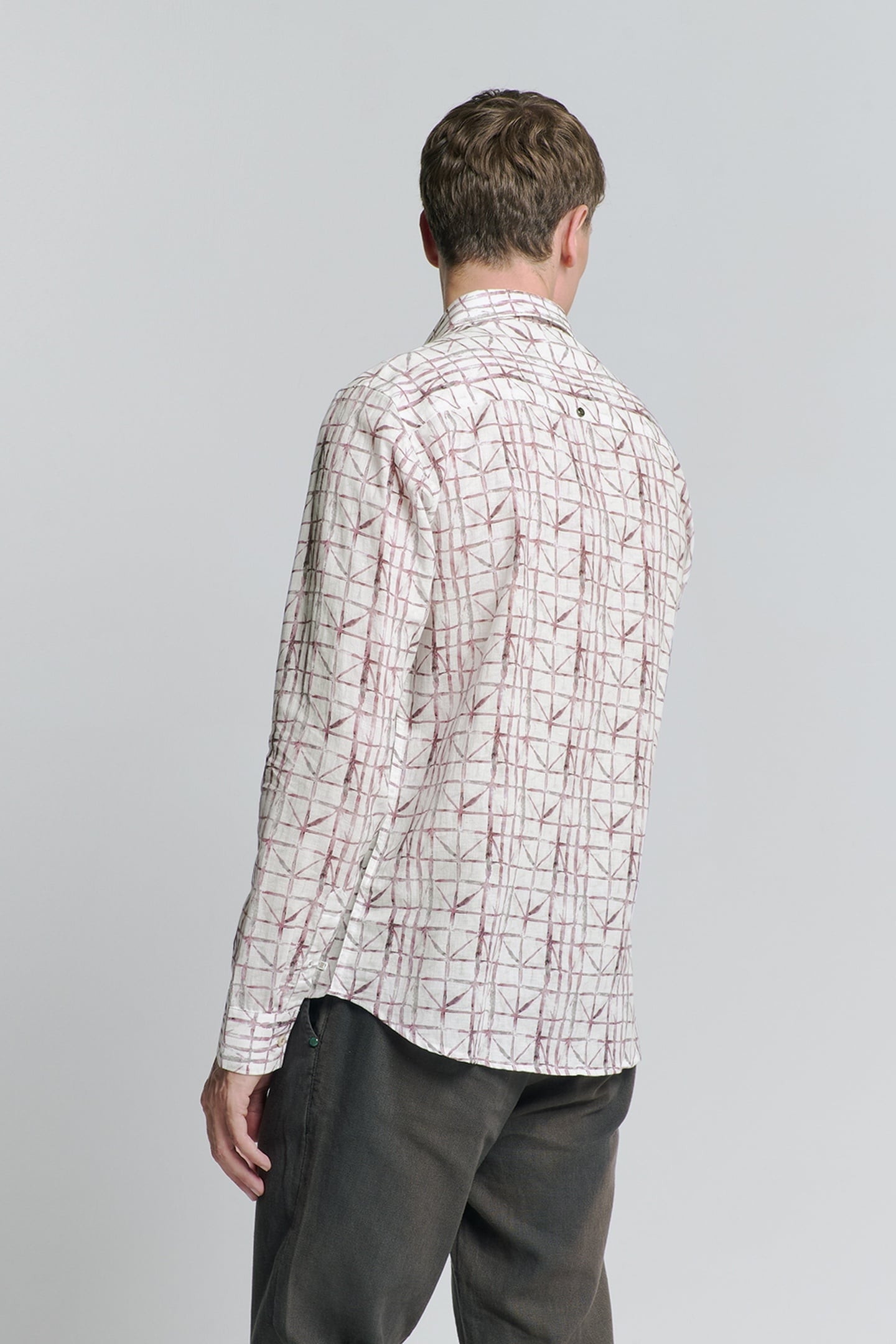 SHIRT ALLOVER PRINTED WITH LINEN MAUVE 2