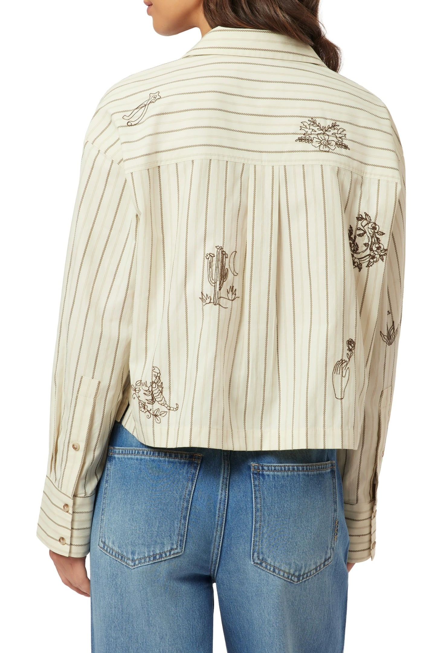 EMBROIDERED NOTCH LAPEL SHIRT HOT FUDGE STRIPE 6