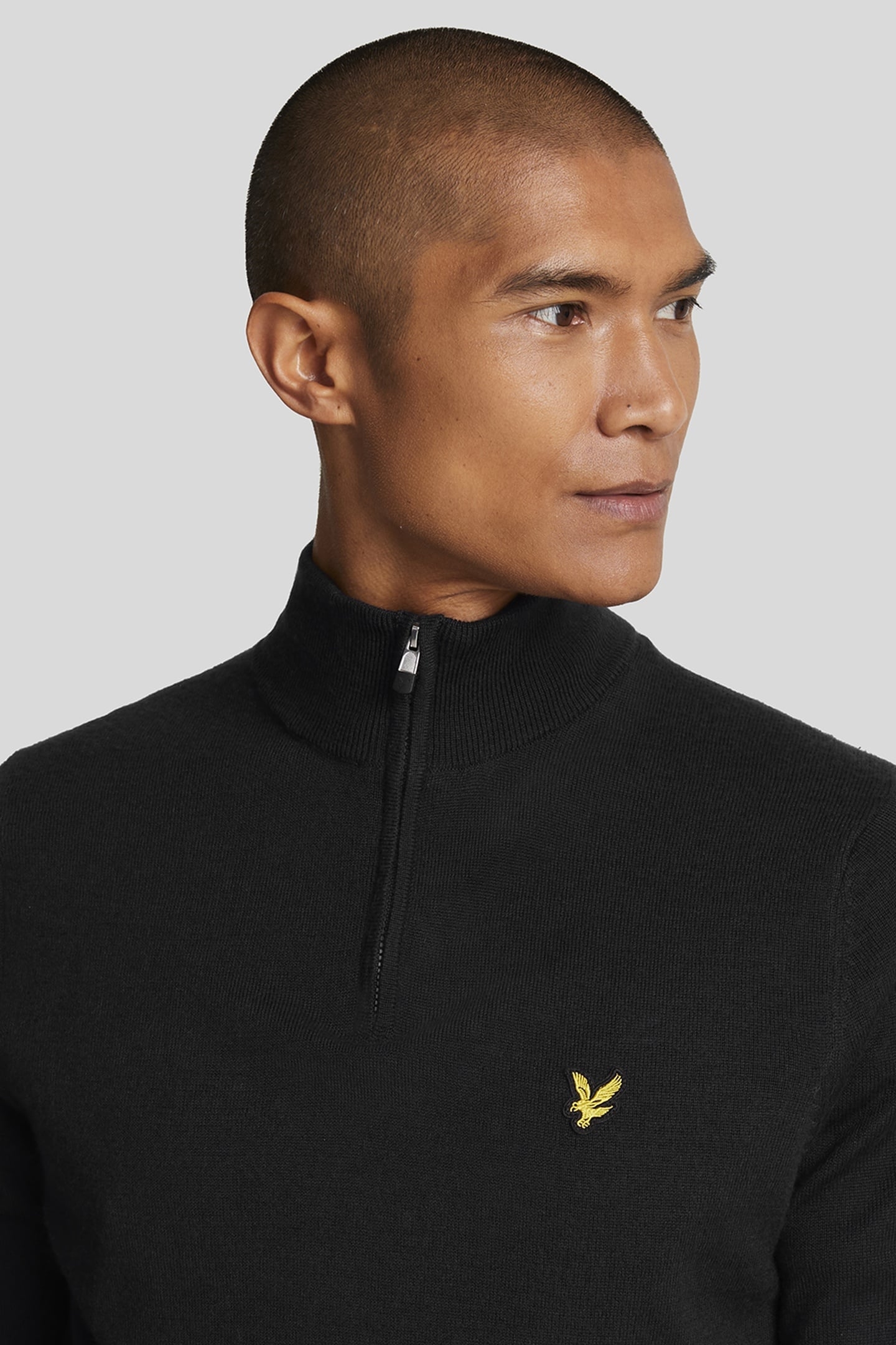 GOLF QUARTER ZIP MERINO JUMPER JET BLACK 5
