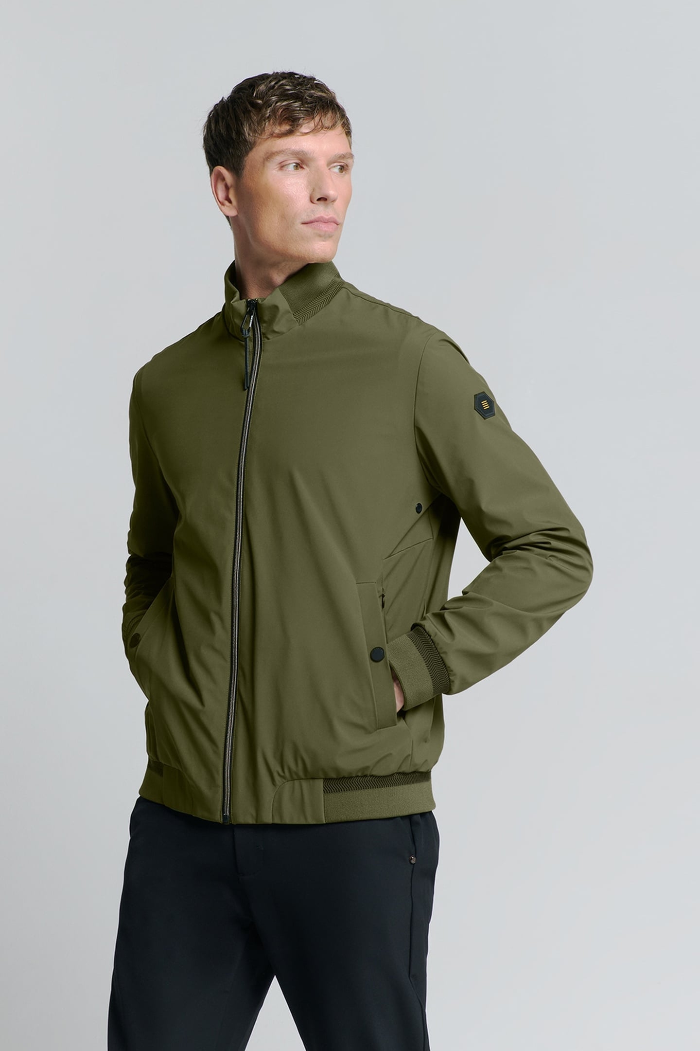 JACKET SHORT FIT CLEAN SOFT DARK MOSS 1