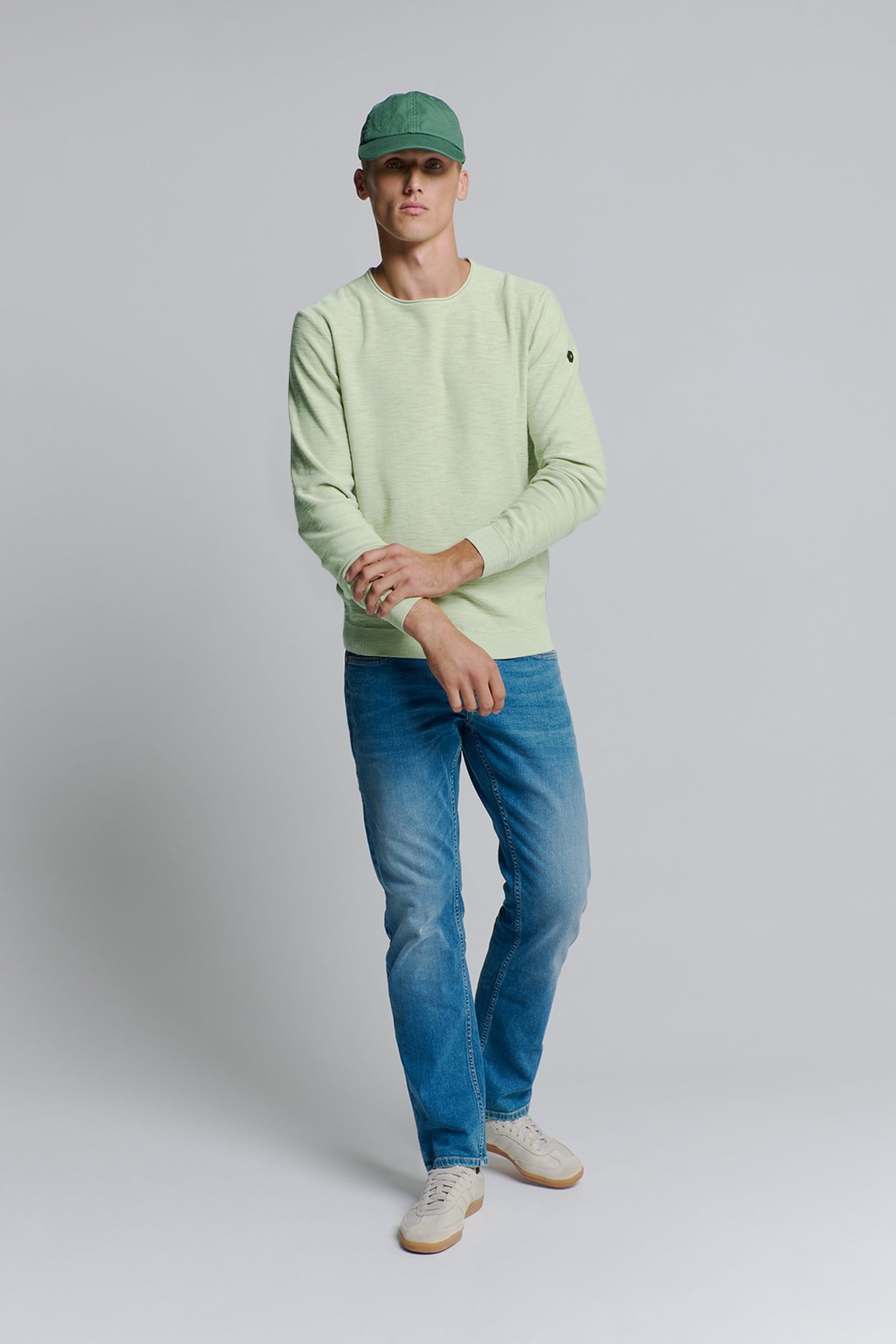 PULLOVER CREWNECK GARMENT DYED + STONE WASHED MINT 3