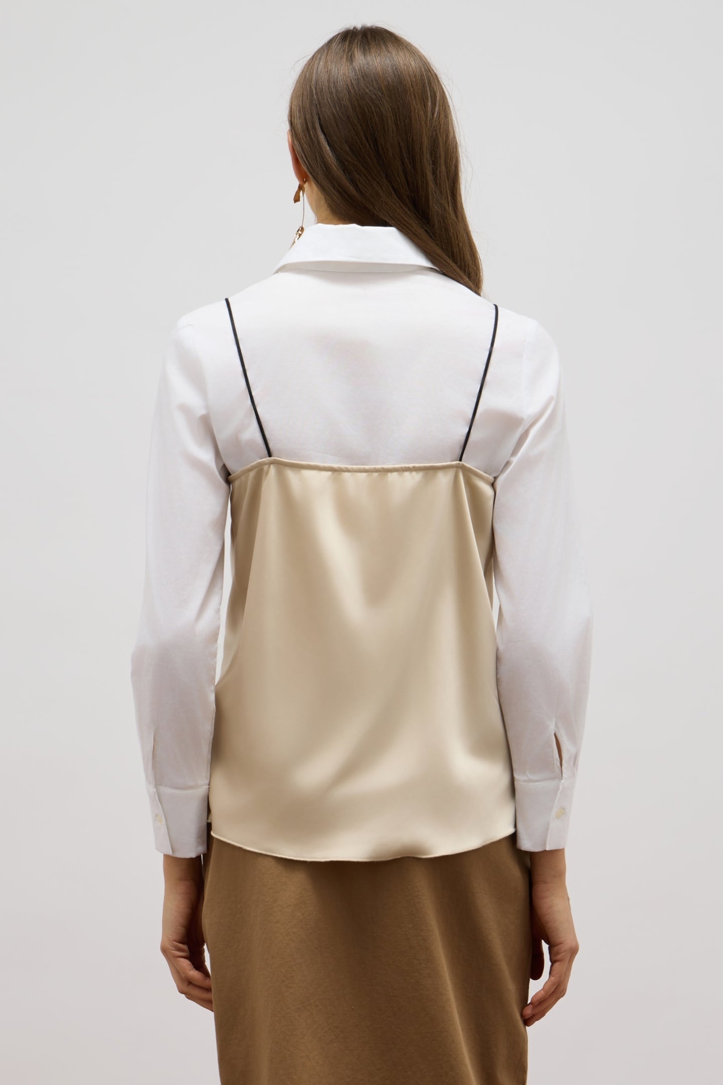 TWO-MATERIAL SHIRT WITH LACE WHITE 2