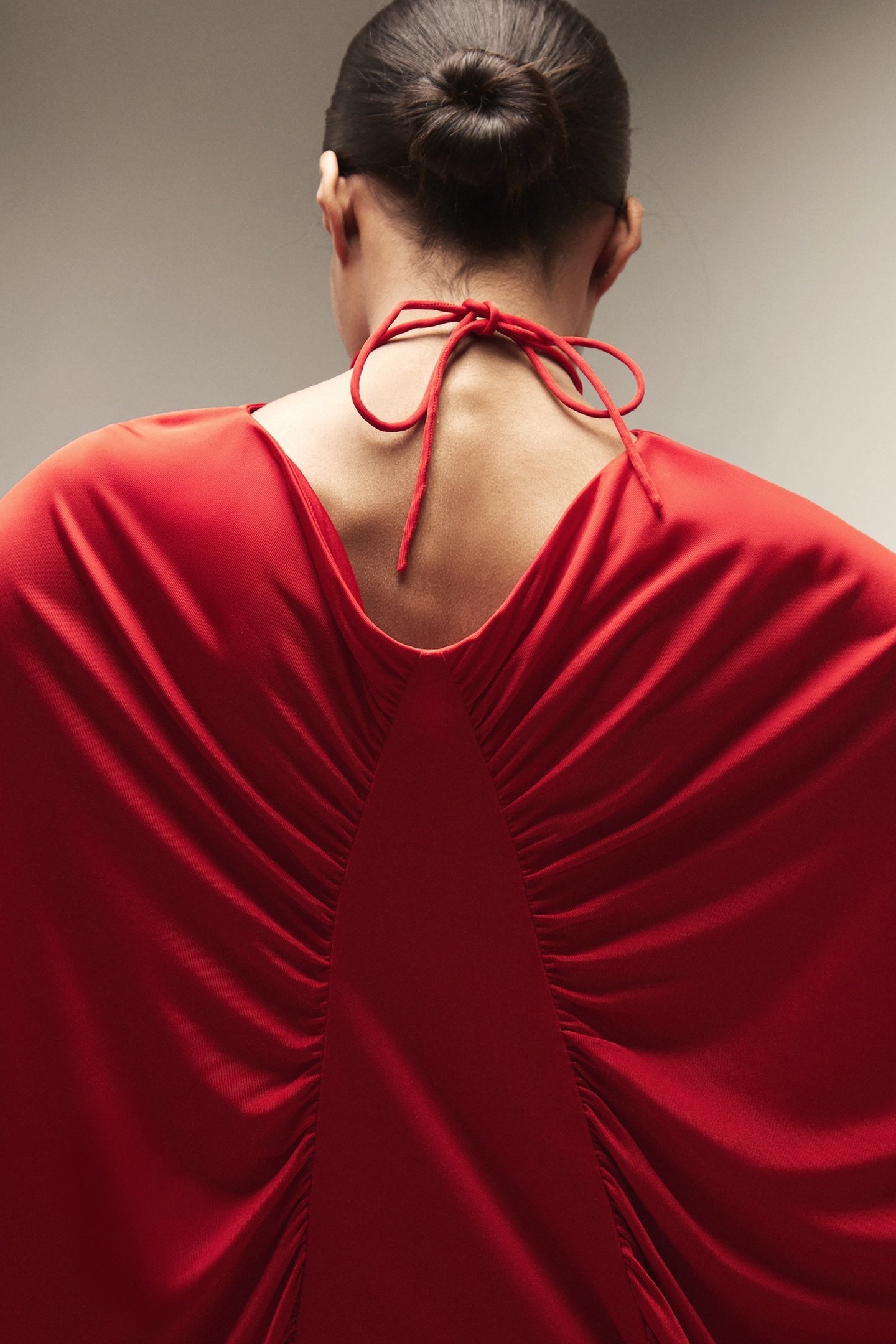 BATWING JERSEY MINI DRESS RED 5