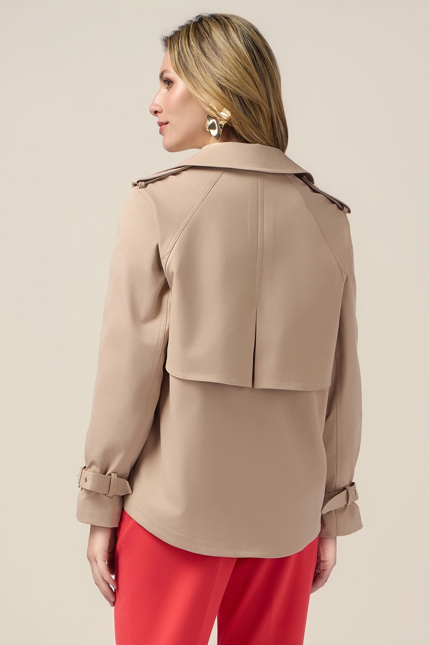 SHORT DOUBLE-BREASTED TRENCH COAT BEIGE 2