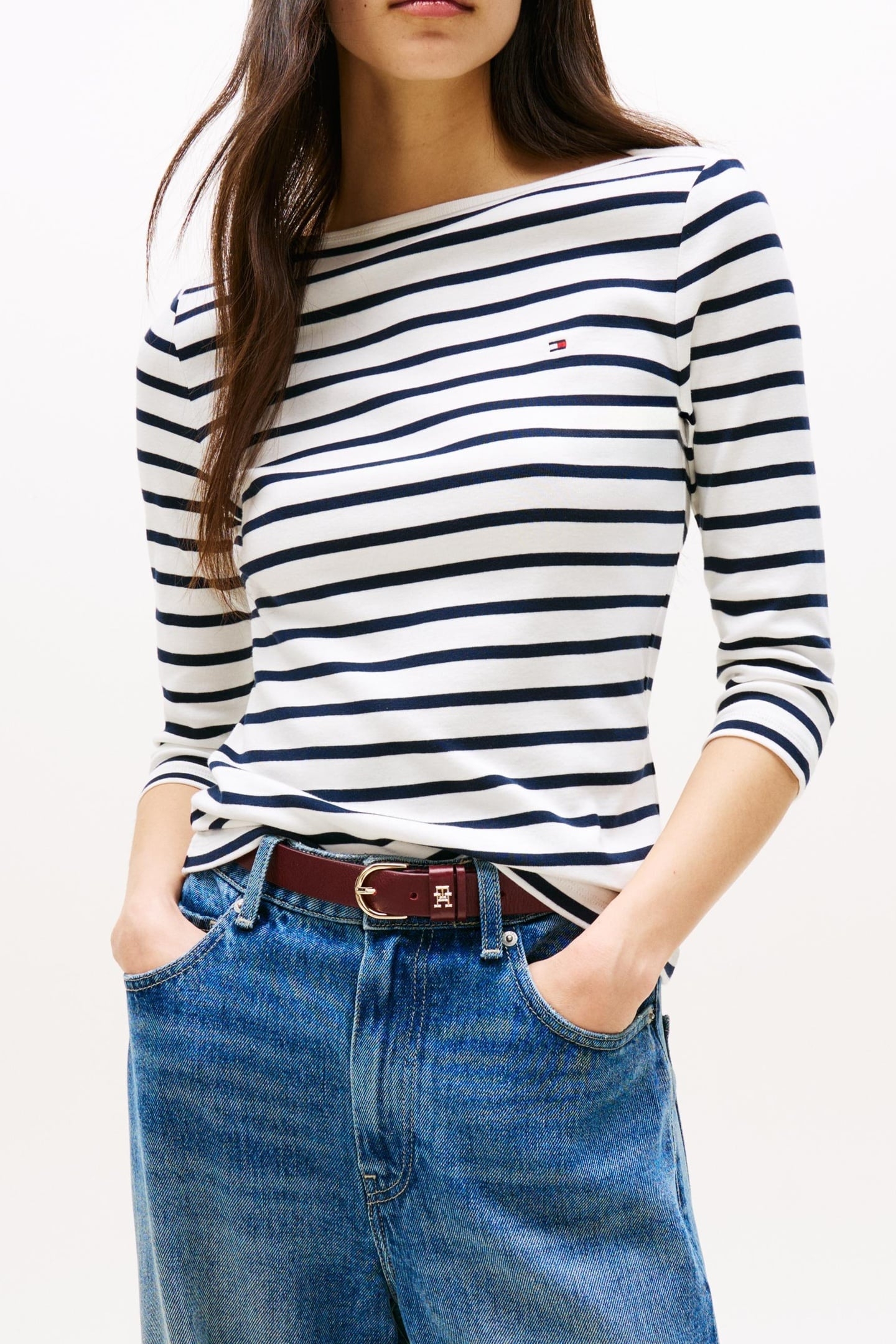 SLIM CODY BOAT NECK T-SHIRT BRETON/ECU/DARK NIGHT NAVY 3