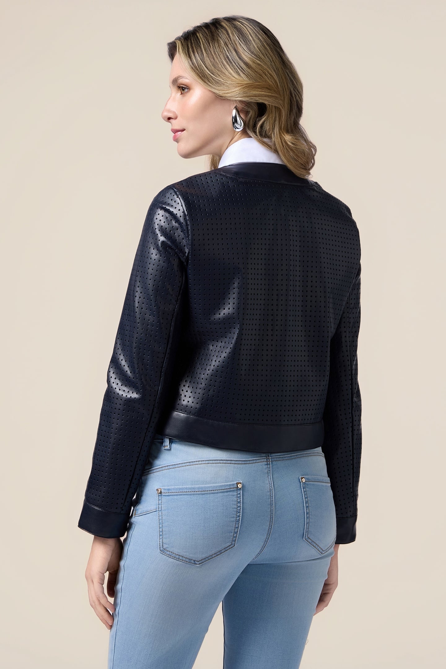 SHORT PERFORATED JACKET BLUE 2
