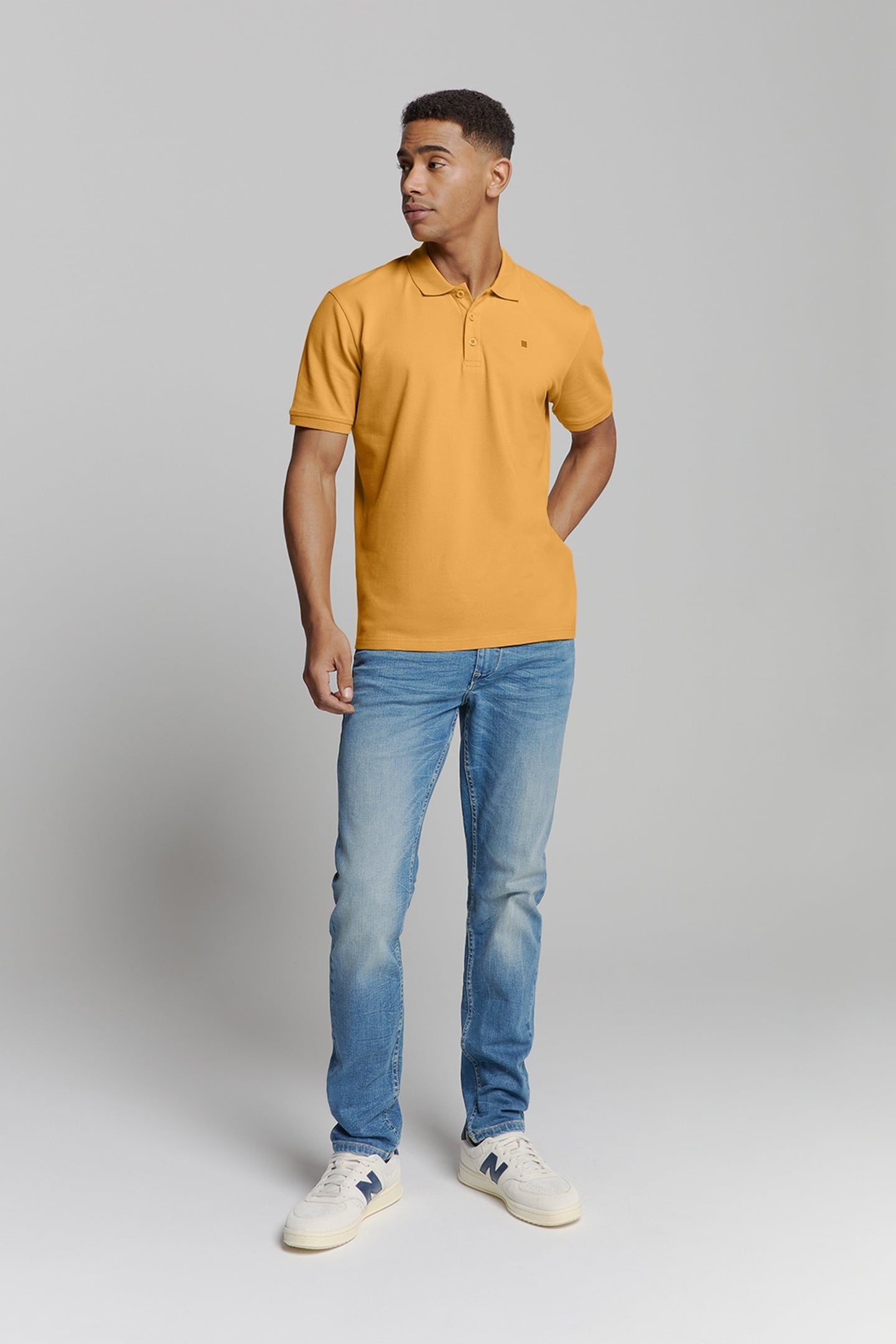 POLO PIQUE SOLID STRETCH YELLOW 1