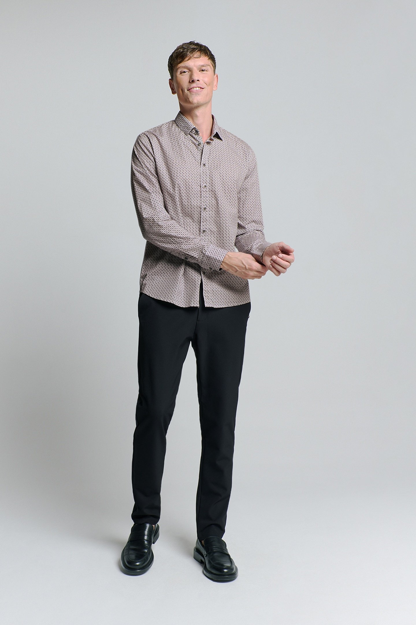 SHIRT STRETCH ALLOVER PRINTED MAUVE 2