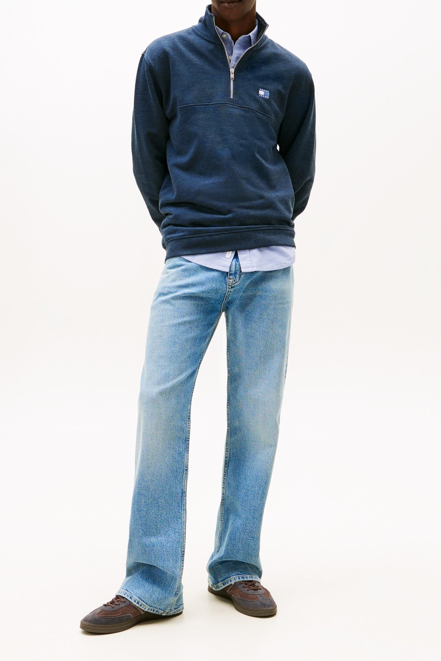 REGULAR BADGE QUARTER-ZIP JUMPER DARK NIGHT NAVY 1