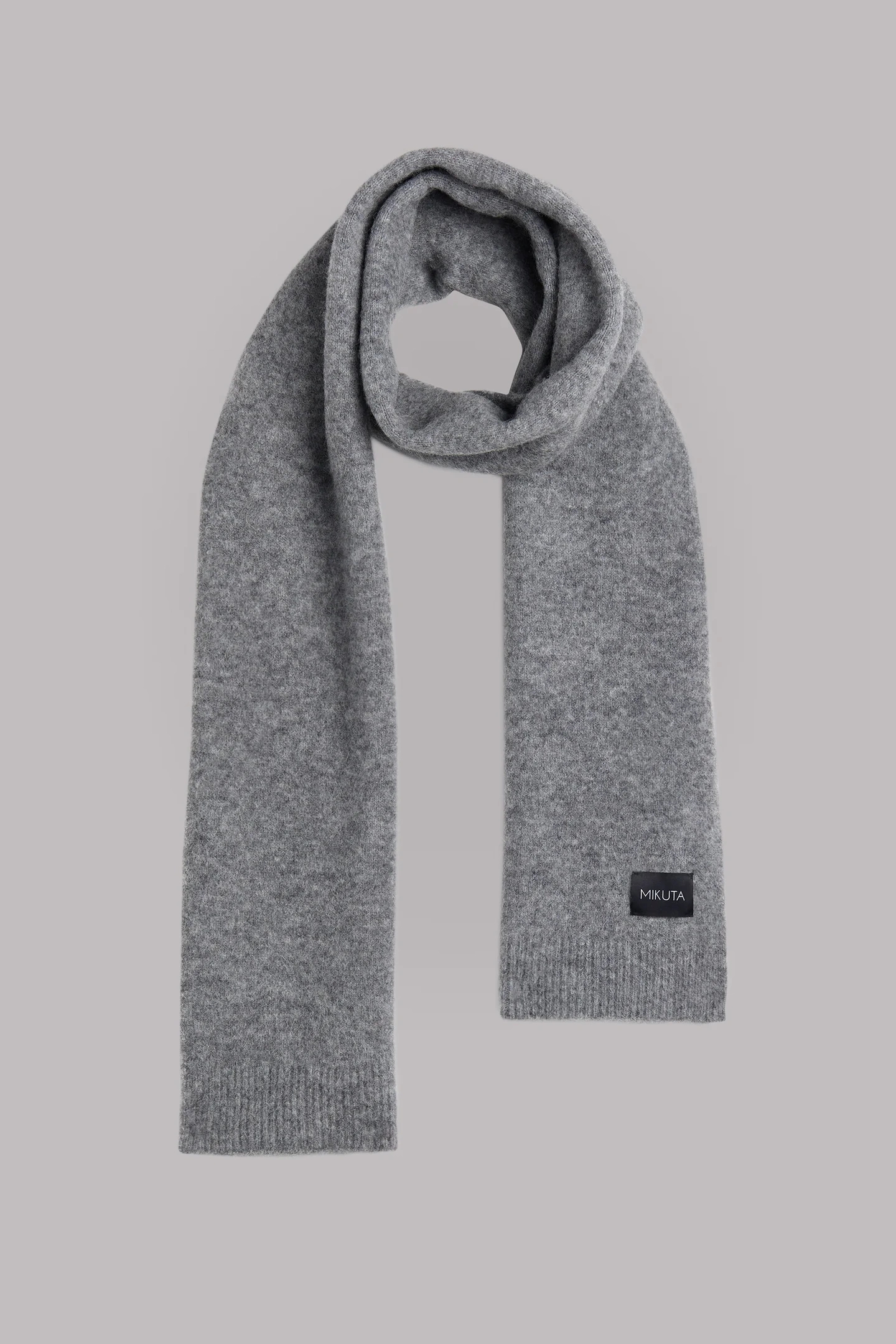 THE GREY MELANGE KNIT SCARF 1