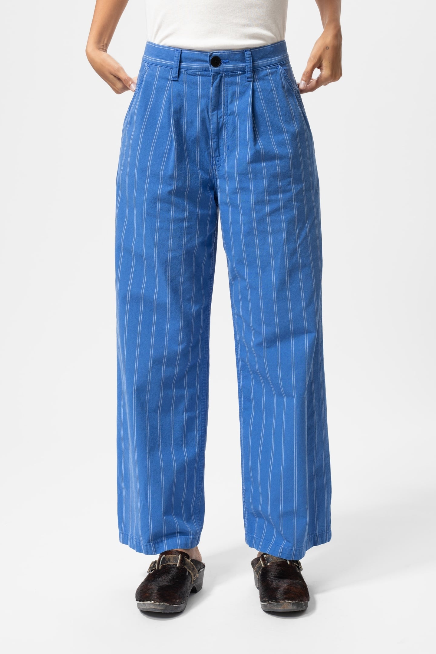 GULLAN STRIPED WORKWEAR PANTS BLUE 1