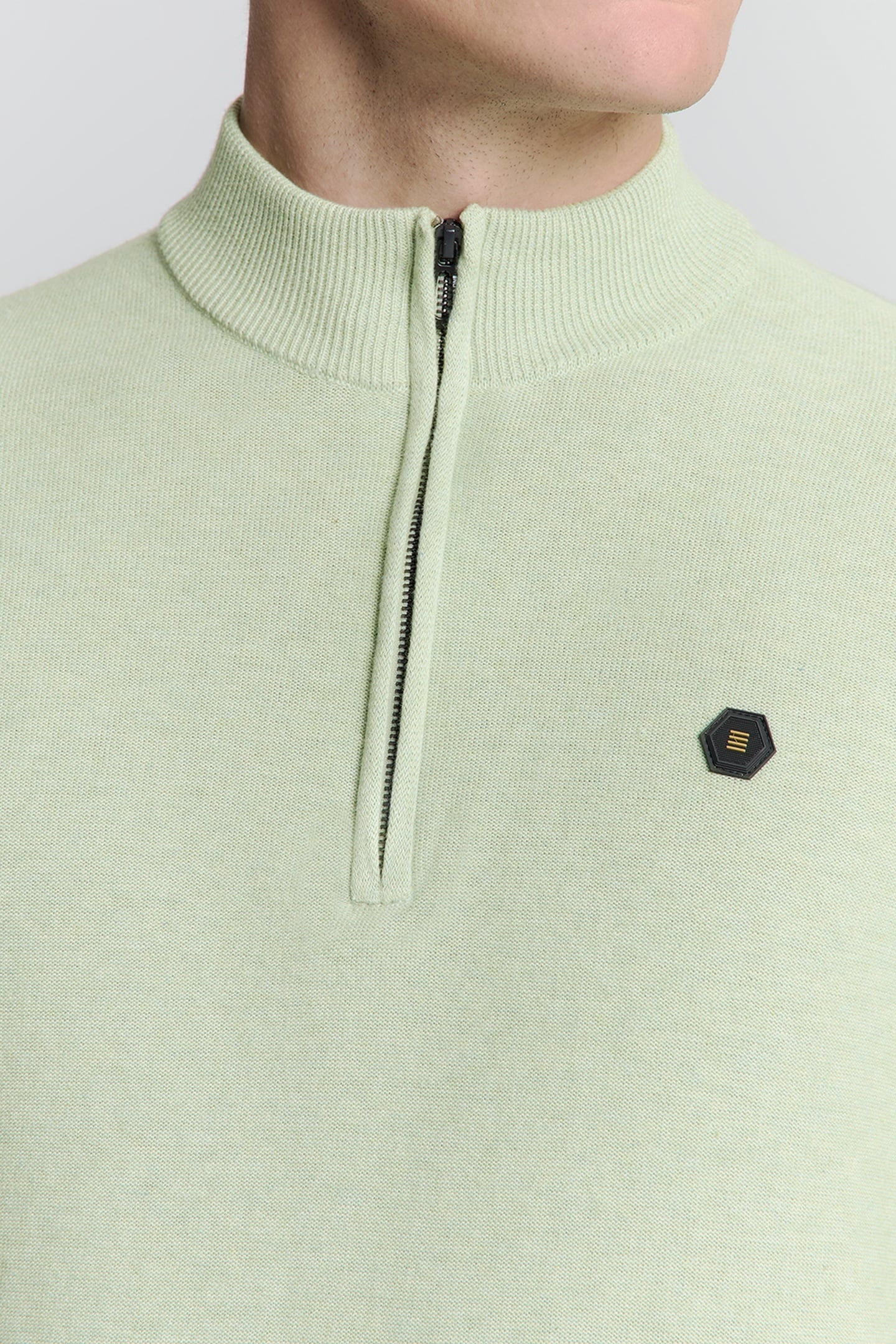 PULLOVER HALF ZIP MELANGE MINT 6