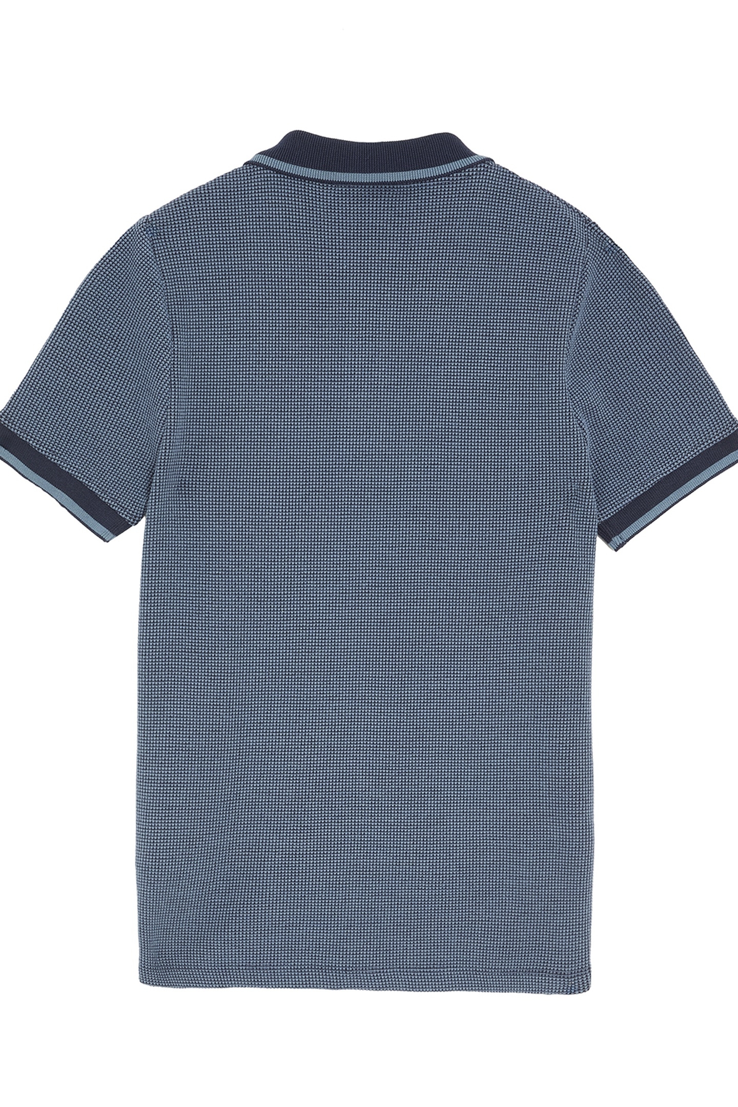 TWO TONE WAFFLE POLO SHIRT DARK NAVY 2