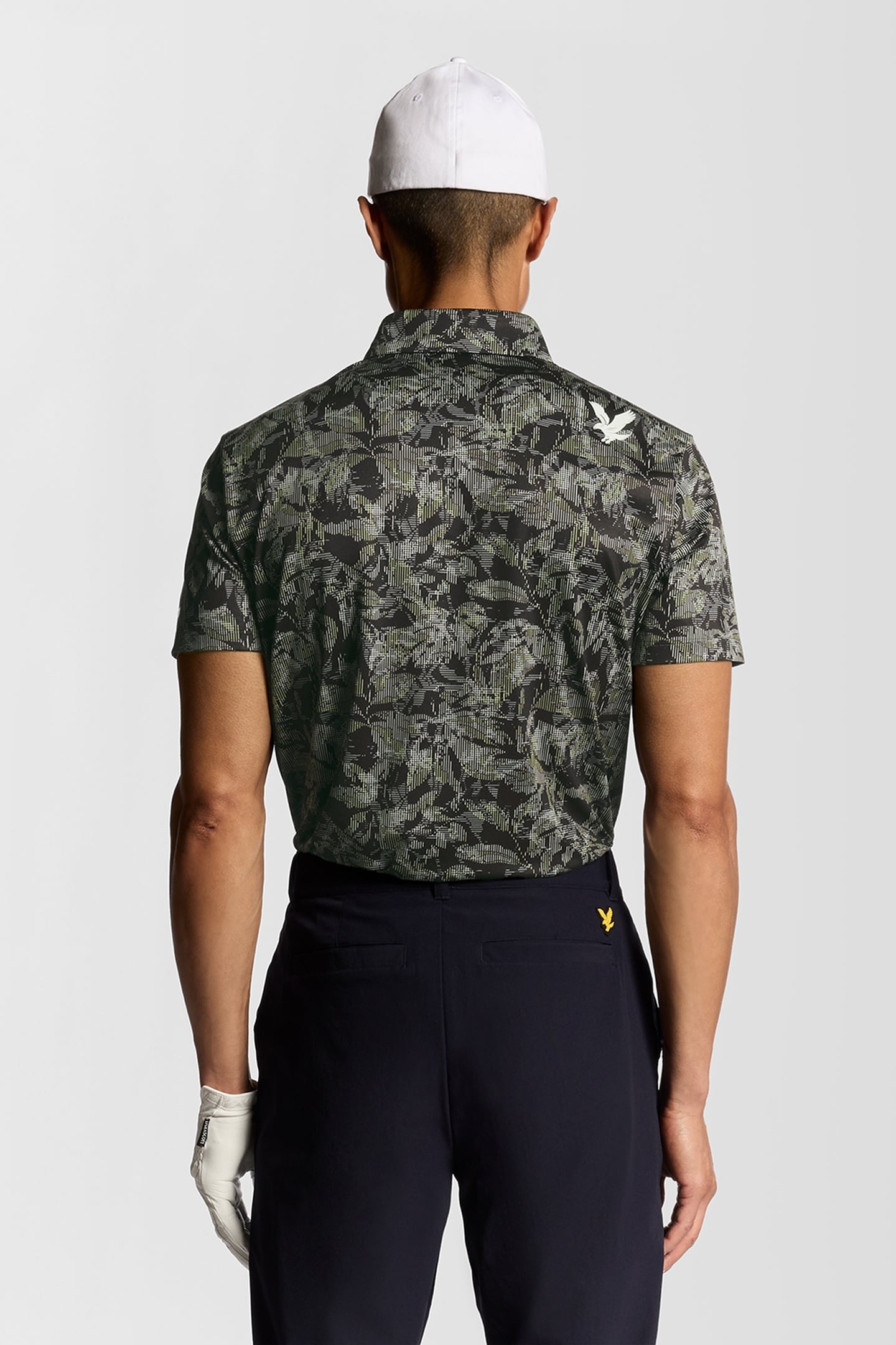 GOLF DIGITAL FLORAL POLO SHIRT JET BLACK 3