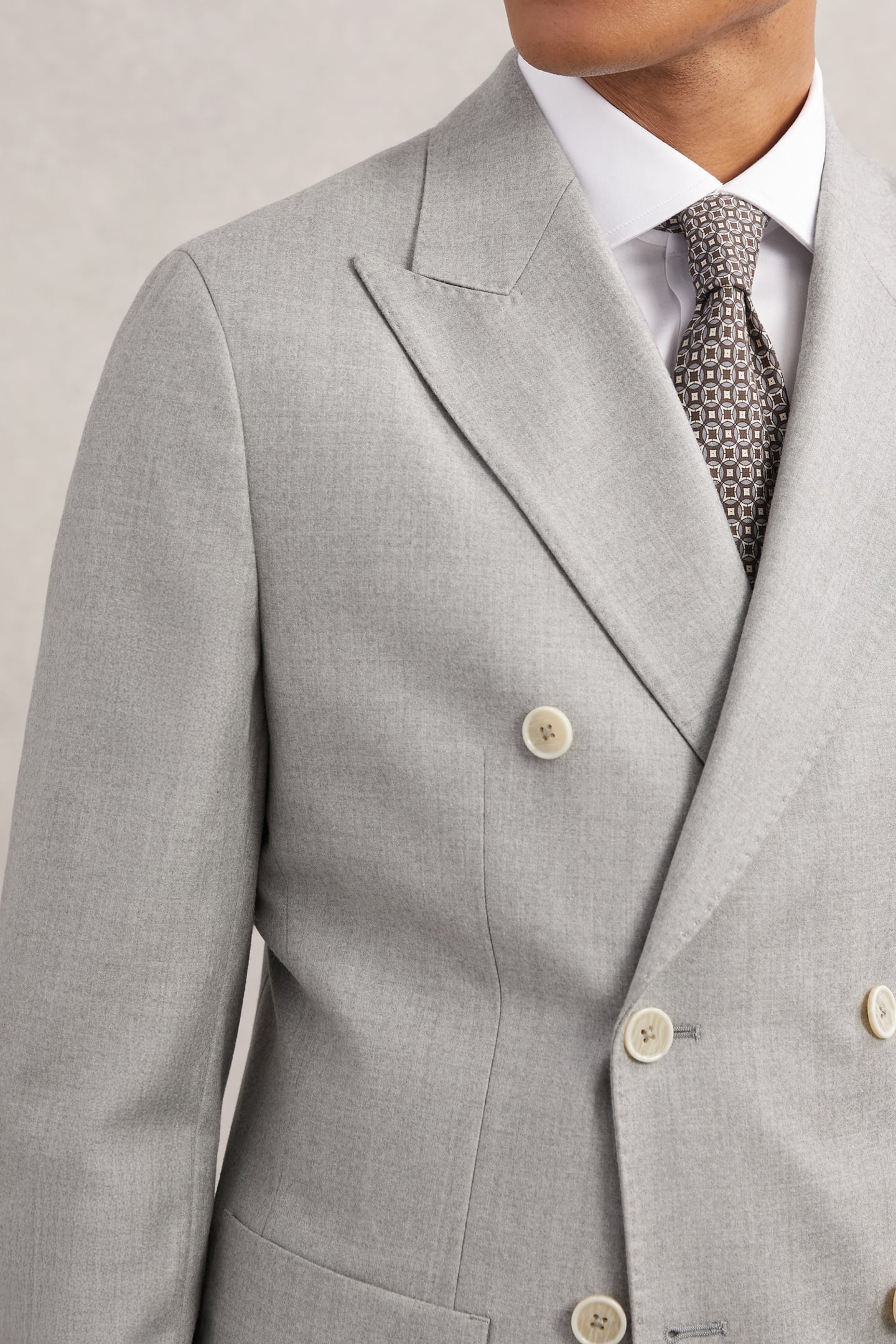 DB PEAK FLANNEL BLAZER SOFT GREY 5