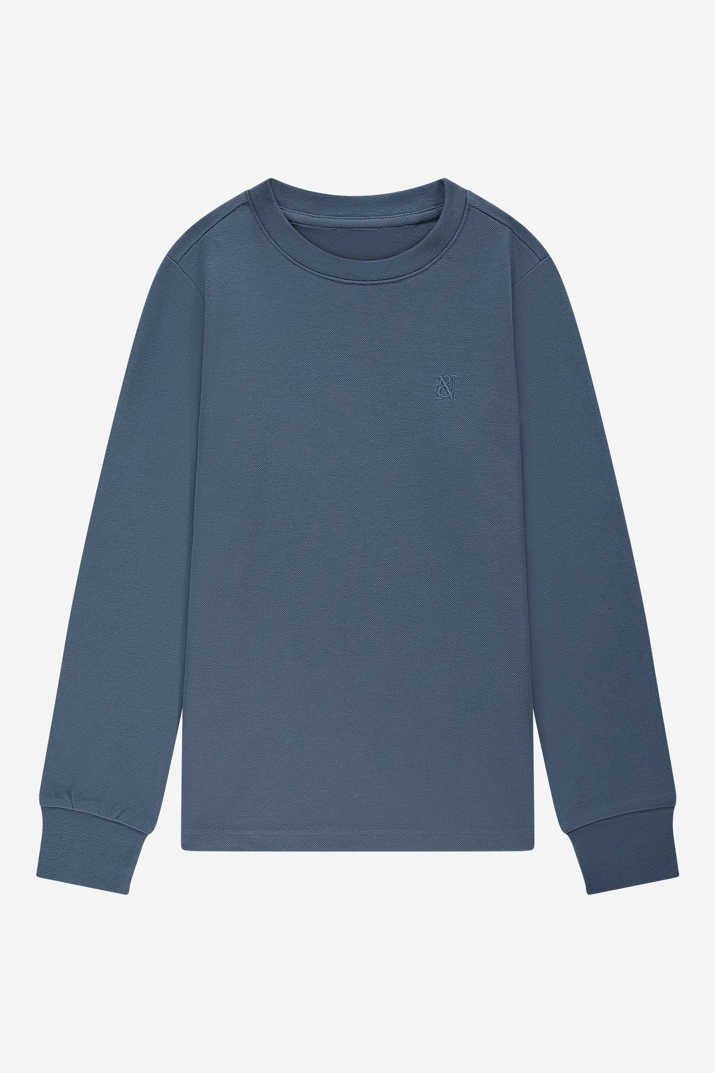 PIQUE LONGSLEEVE DUSTY BLUE 1