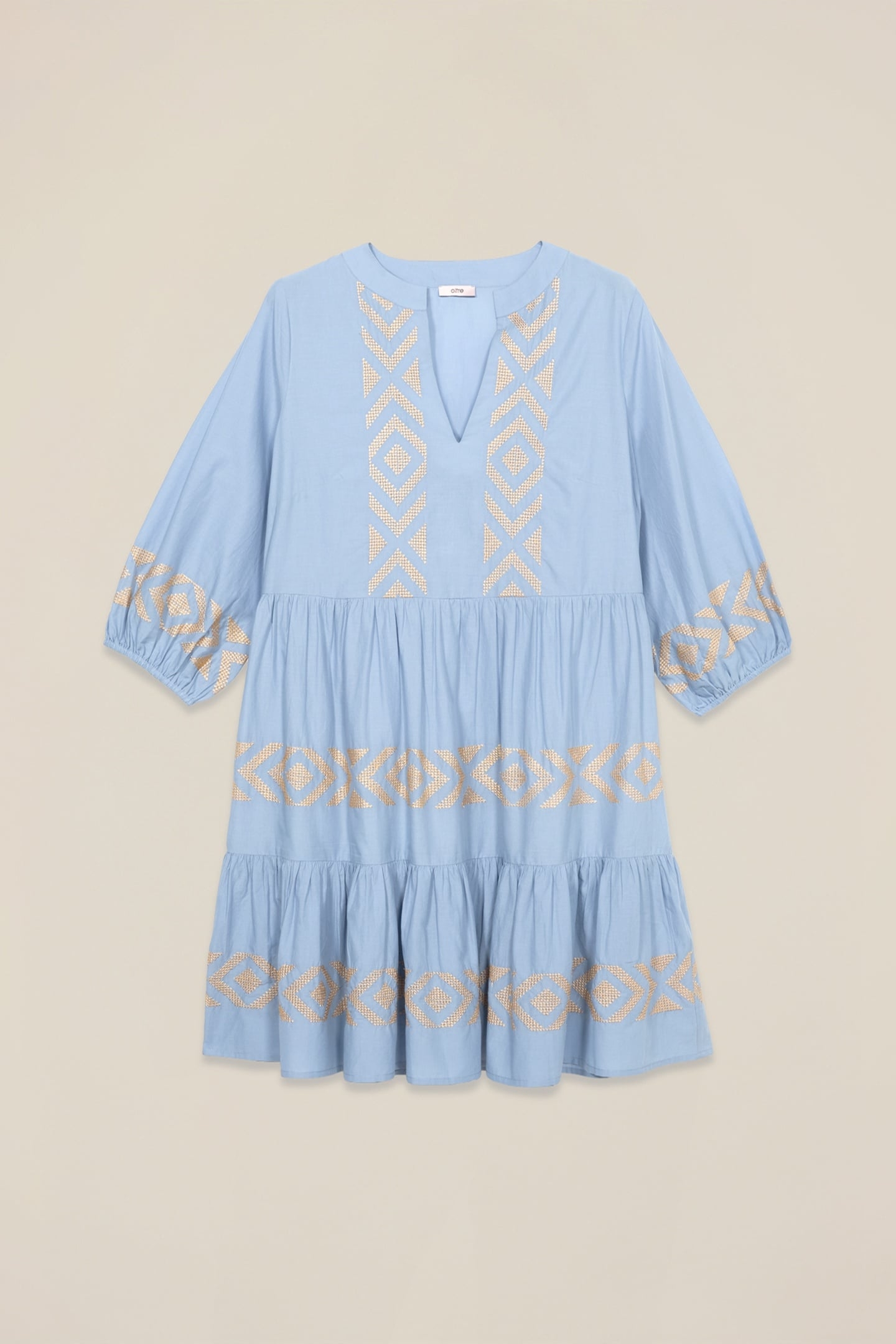 FLARED DRESS WITH EMBROIDERY LIGHT BLUE 4