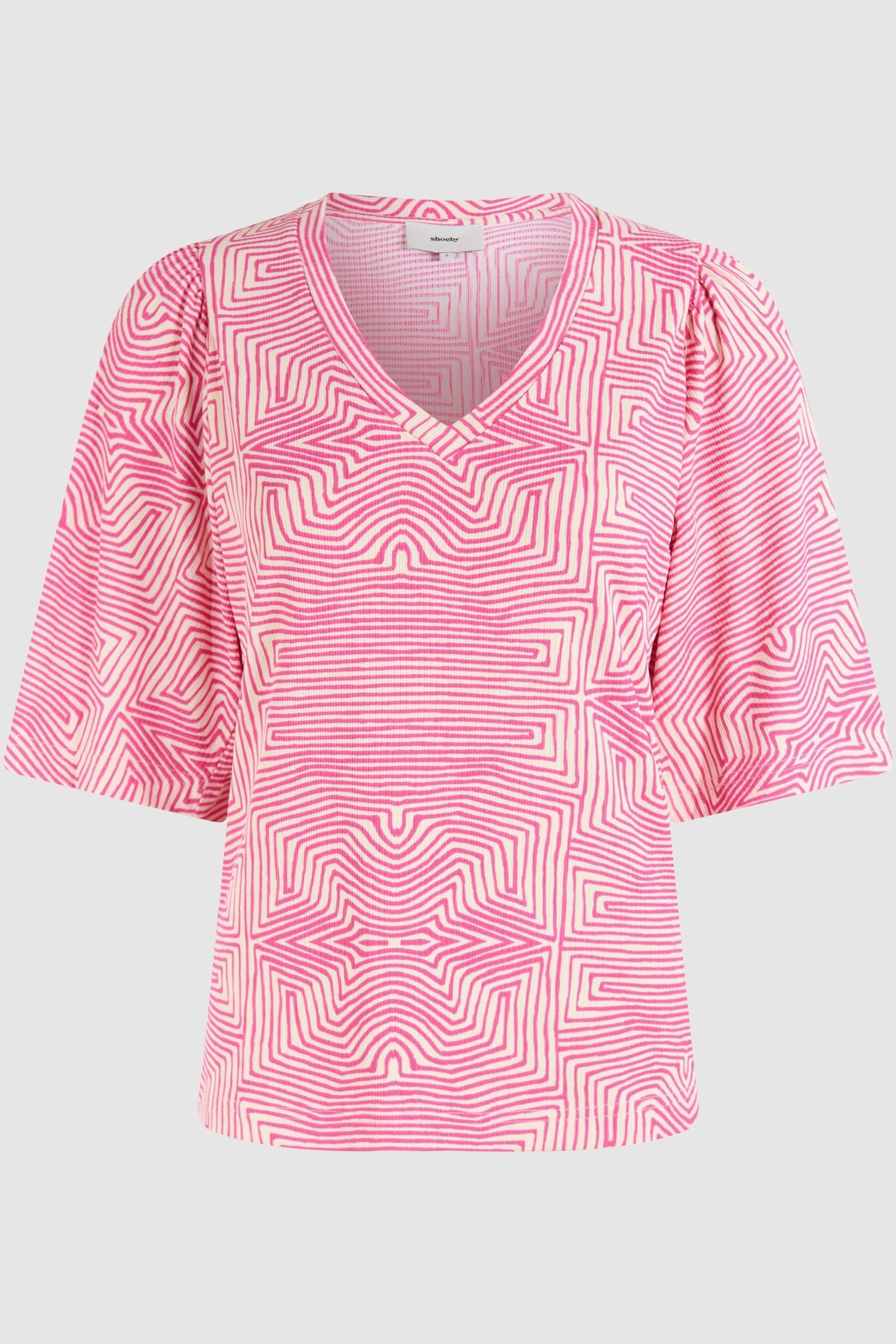 LA-SBRIB JERSEY RUFFLE TOP PINK 4
