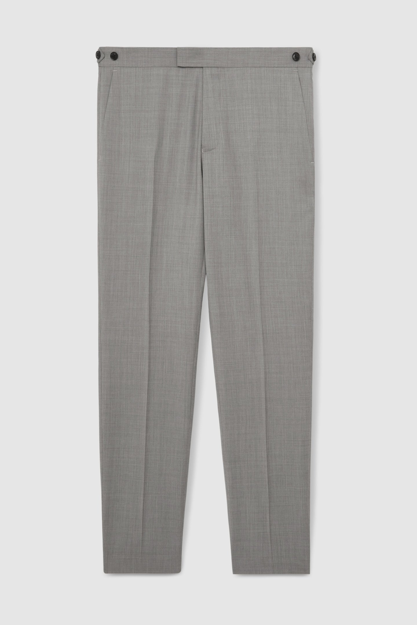 PLAIN WOOL MIXER TROUSER MID GREY 4