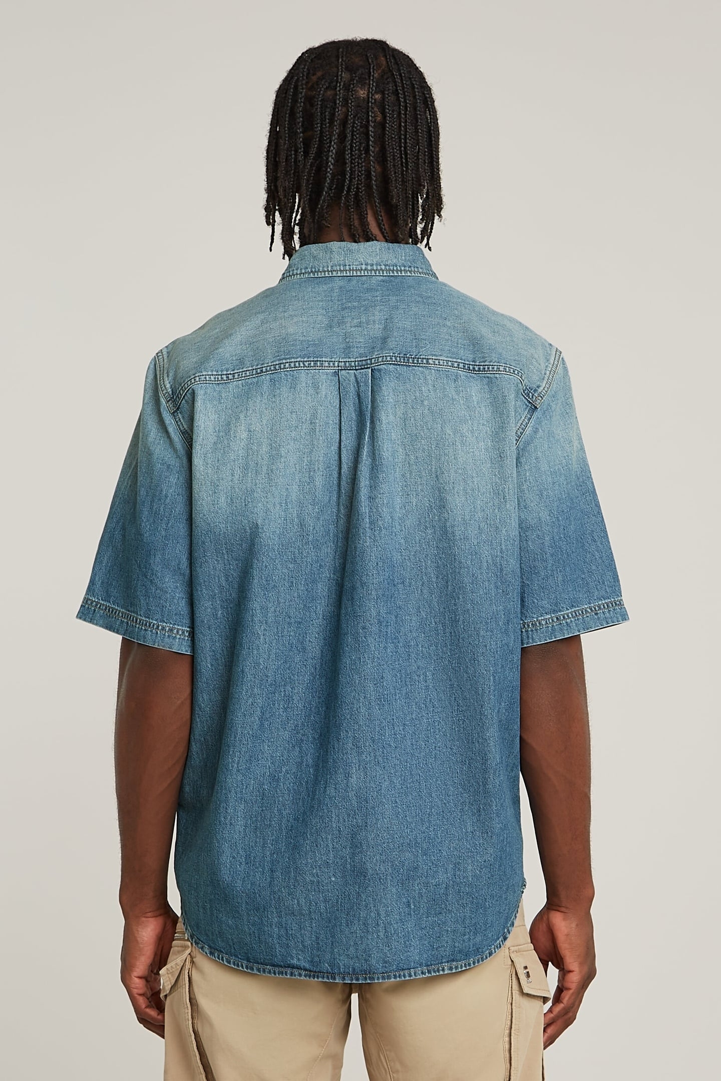 REGULAR DENIM SHIRT S\S SUN FADED THAMES 3